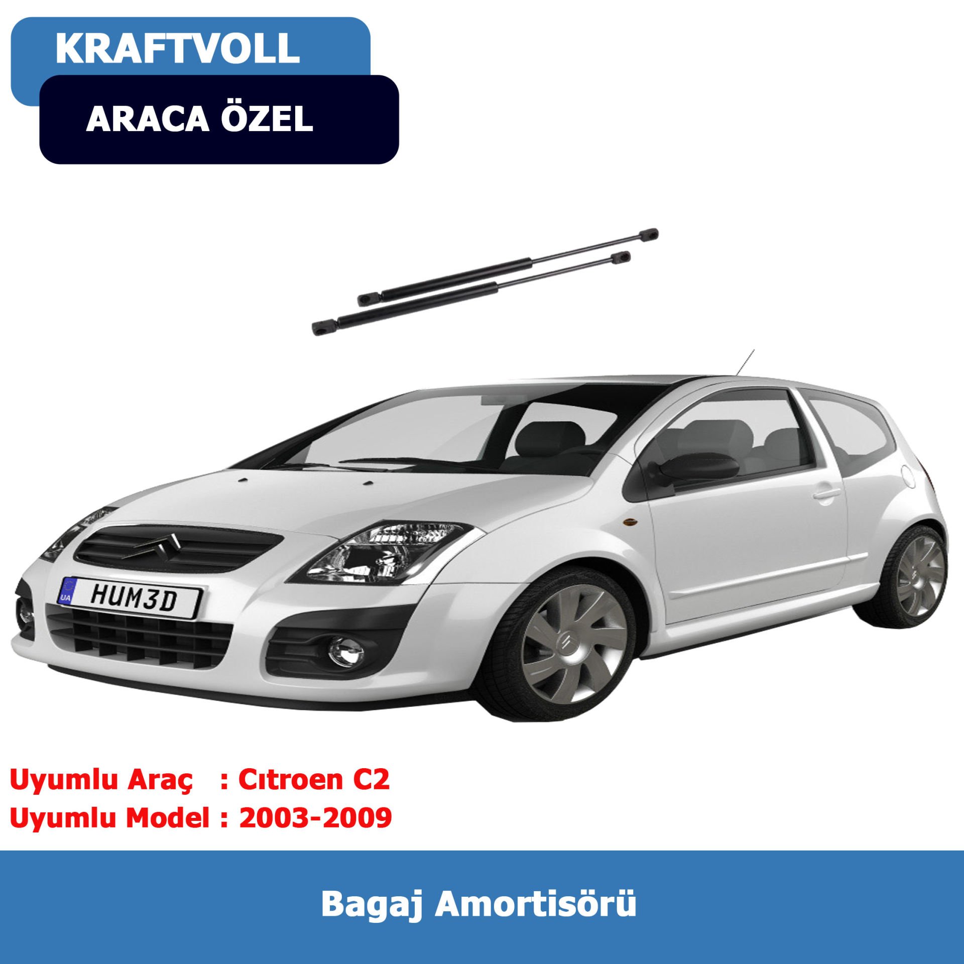 Cıtroen C2 Bagaj Amortisörü (2003-2009)Kraftvoll