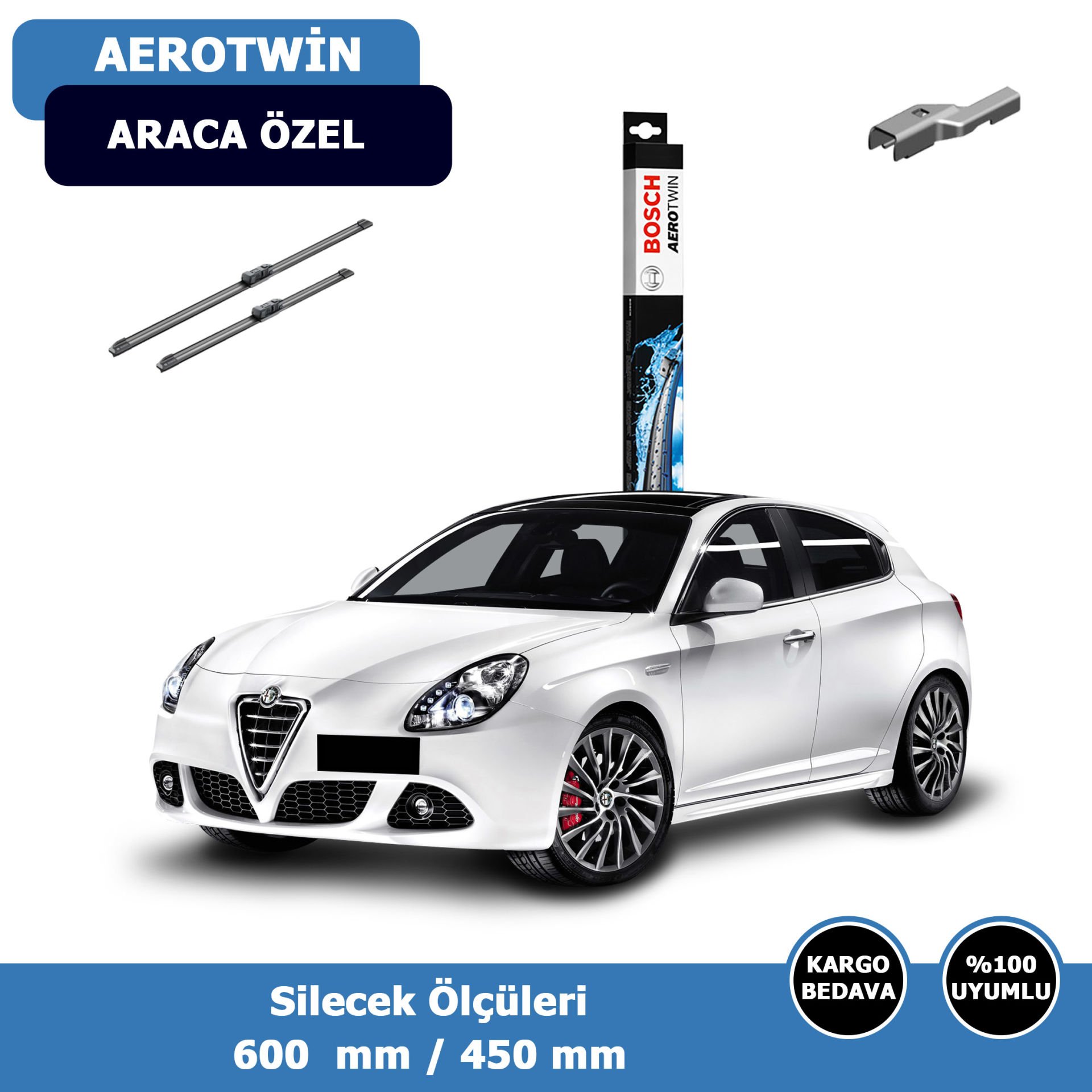 Alfa Romeo Giulietta Ön Silecek Süpürgesi (2010-2020) Bosch