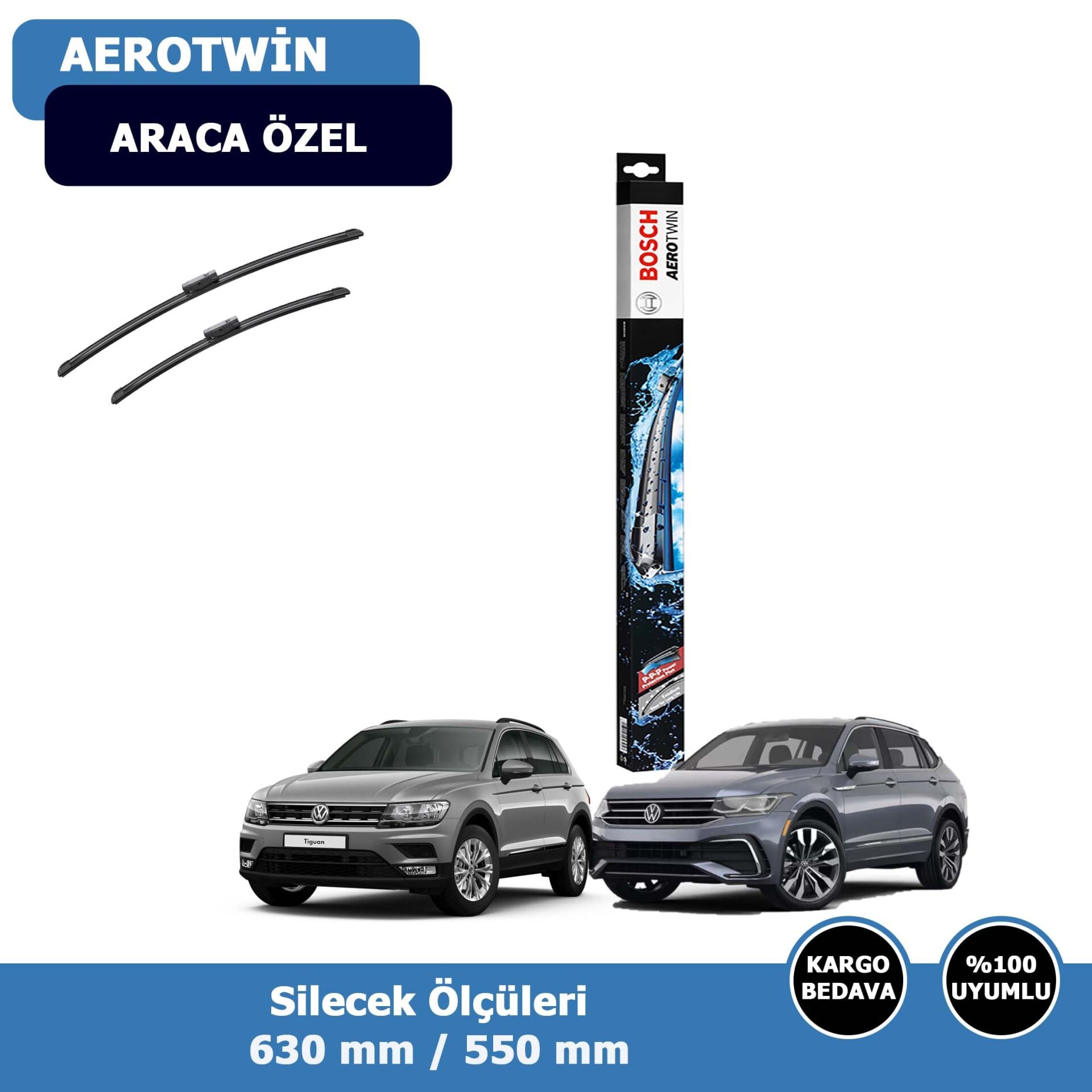 Volkswagen Tiguan Ön Silecek Süpürgesi (2016-2023)Bosch Aerotwin