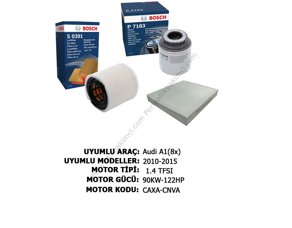 Audi A1(8X) 1.4TFSI Filtre Seti(2010-2015) 90KW-122HP