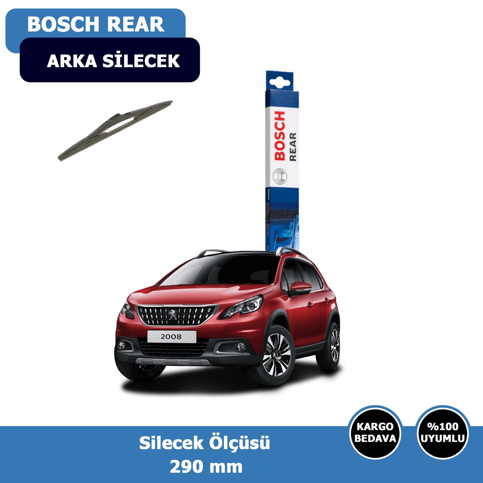 Peugeot 2008 Arka Silecek Süpürgesi (2013-2019)Bosch Rear