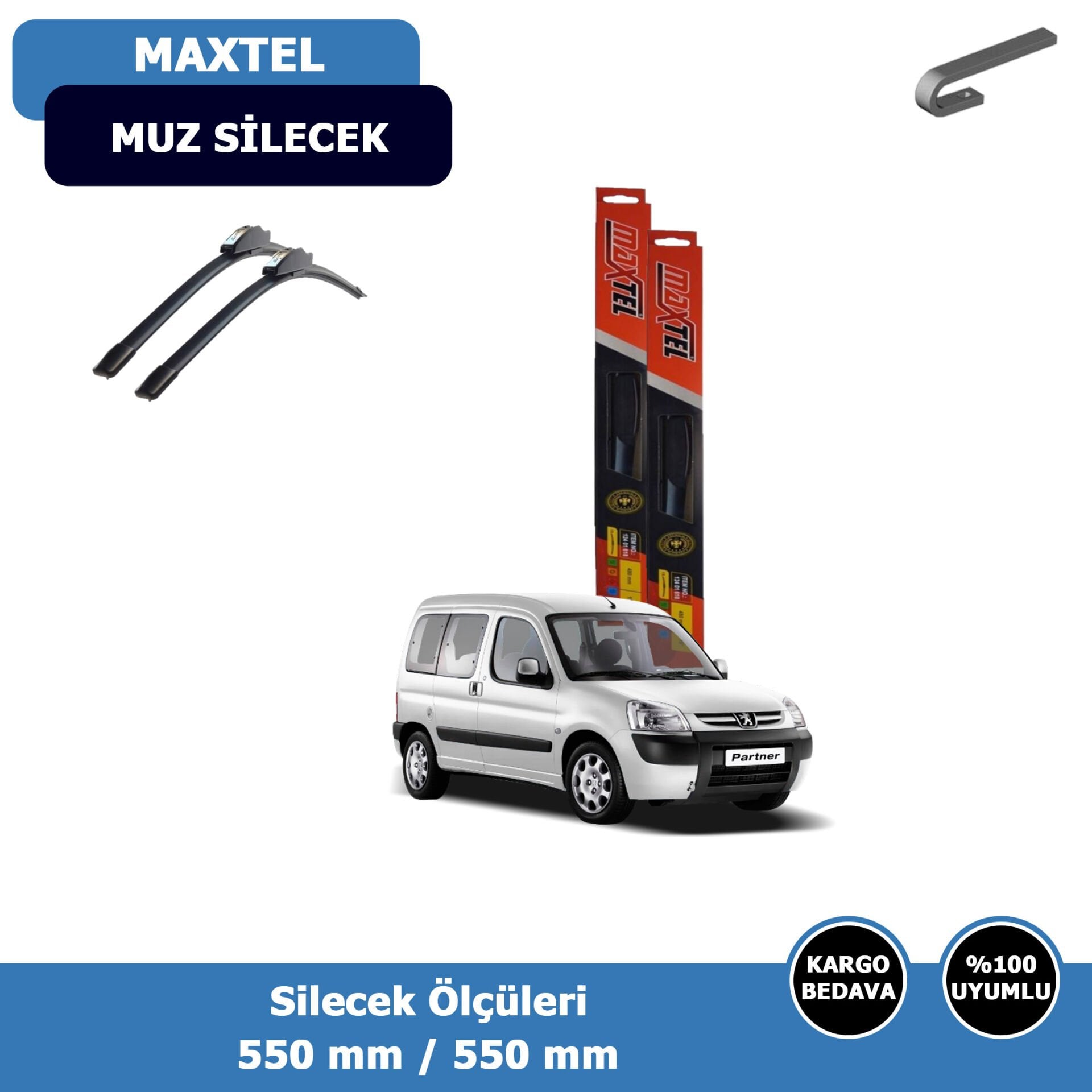 Peugeot Partner Ön Silecek Süpürgesi (2002-2009)Maxtel