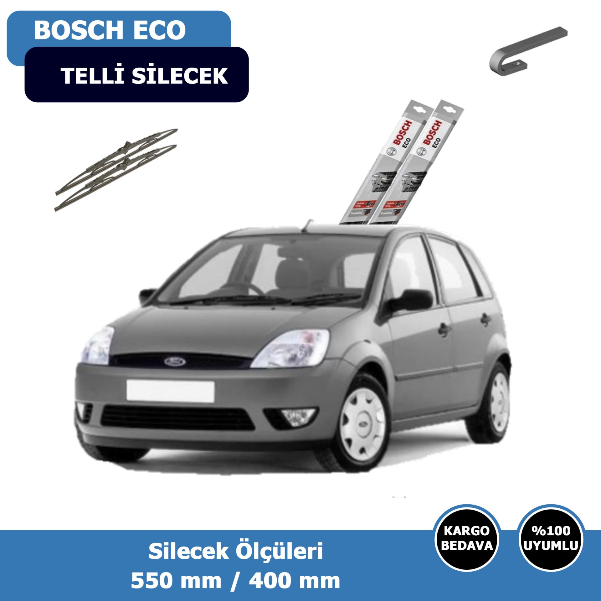 Ford Fiesta Ön Silecek Süpürgesi (2002-2008)Bosch Eco