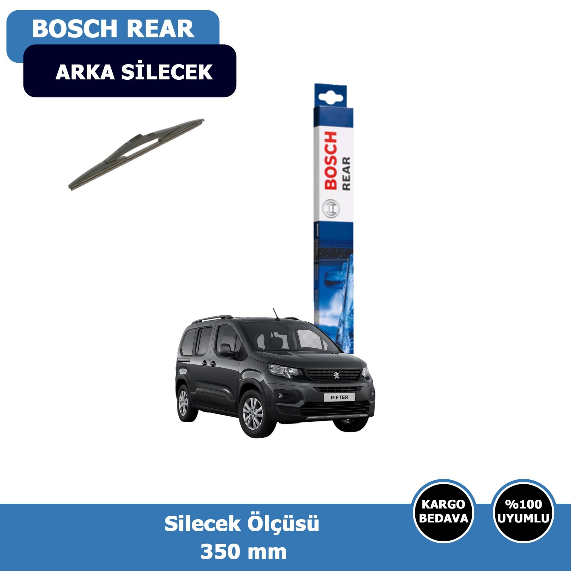 Peugeot Rifter Arka Silecek Süpürgesi (2019-2025)Bosch Rear