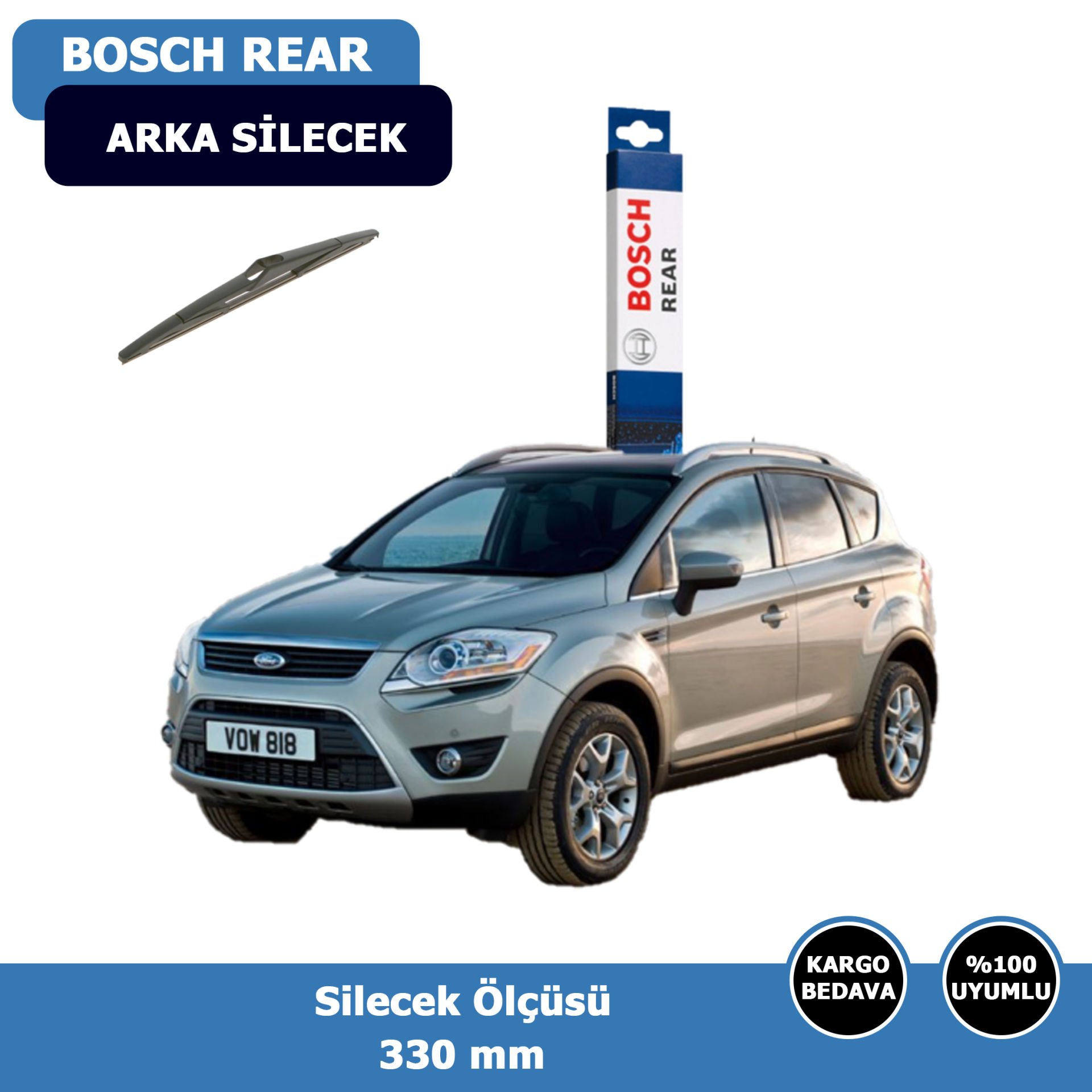 Ford Kuga I Arka Silecek Süpürgesi (2008-2012)Bosch