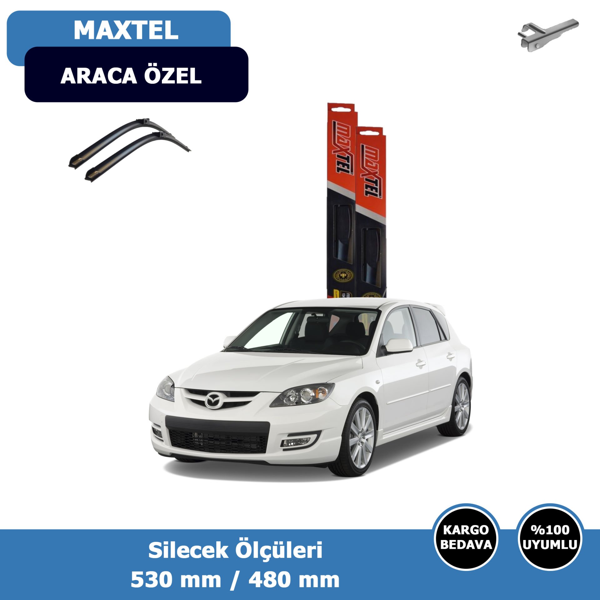 Mazda 3 Hatchback Ön Silecek Süpürgesi (2004-2008)Maxtel