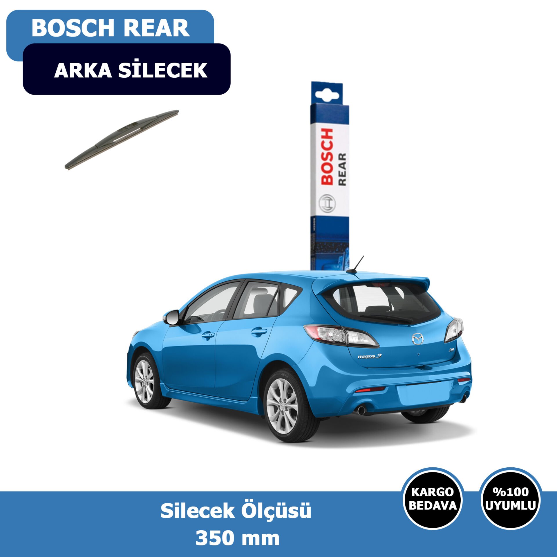 Mazda 3 Hatchback Arka Silecek Süpürgesi (2009-2013)Bosch Rear