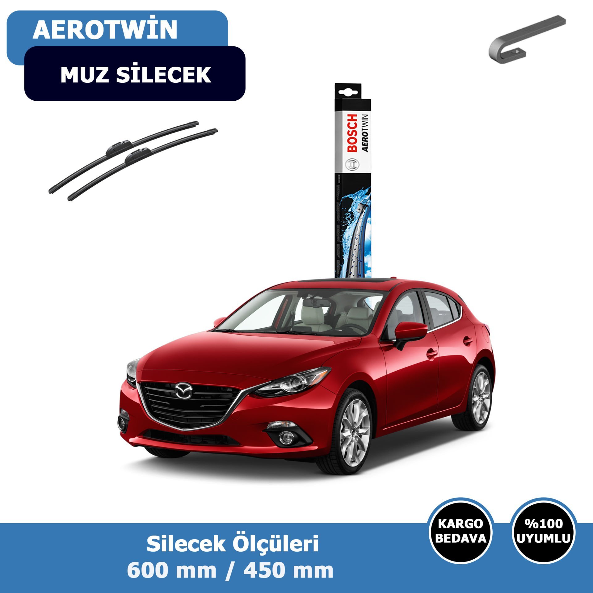 Mazda 3 Hatchback Ön Silecek Süpürgesi (2014-2016)Bosch