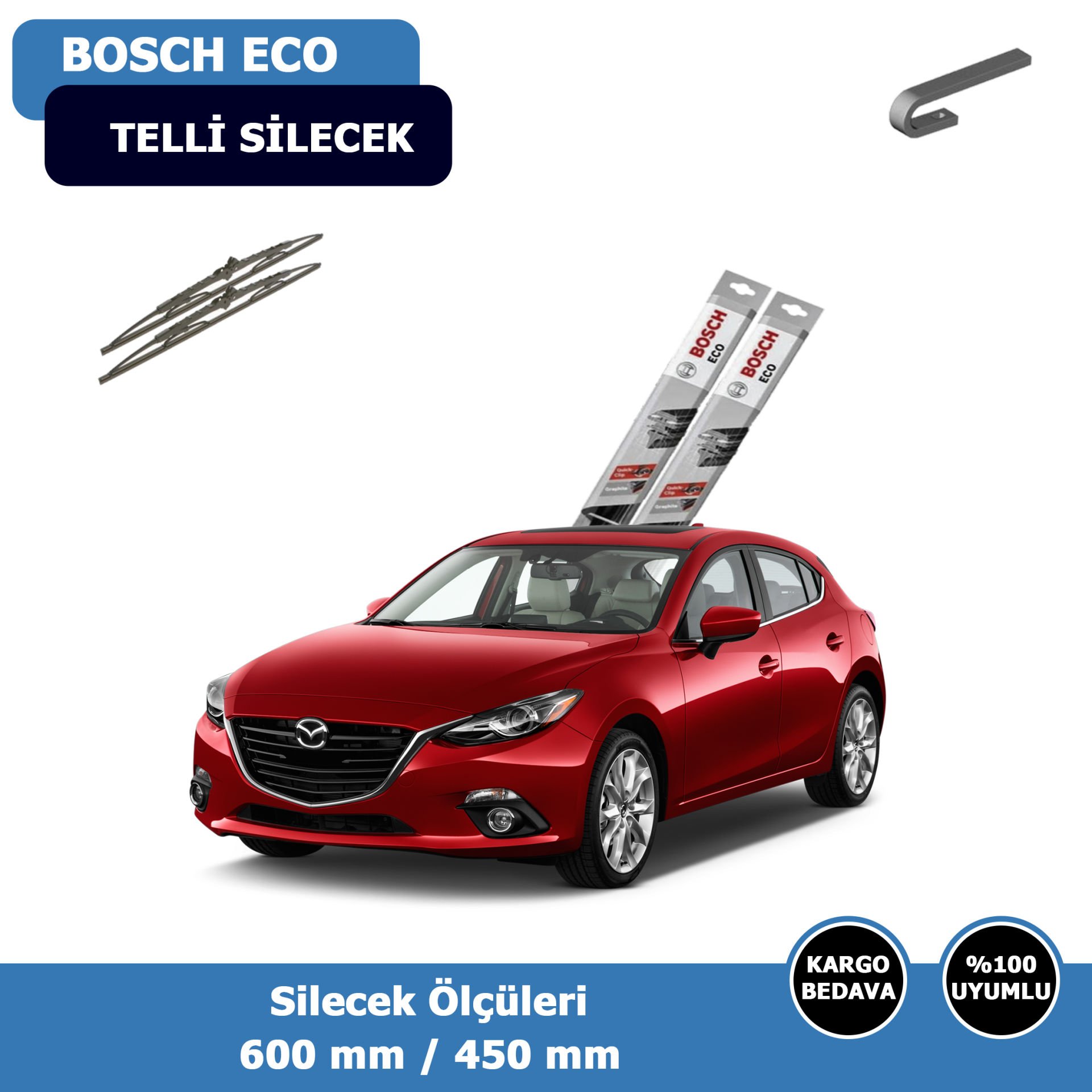 Mazda 3 Hatchback Ön Silecek Süpürgesi (2014-2016)Bosch Eco