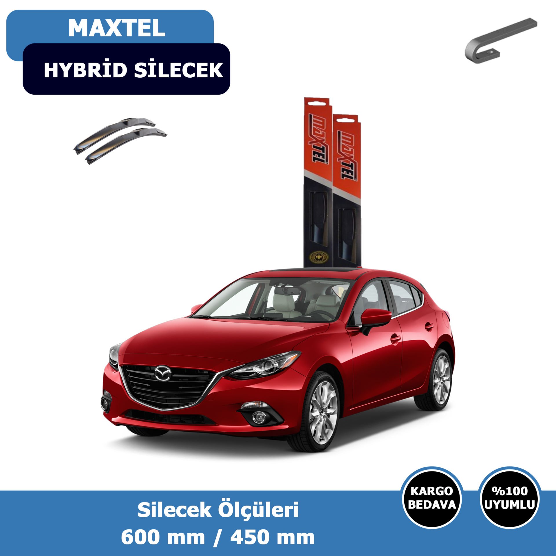 Mazda 3 Hatchback Ön Silecek Süpürgesi Hybrid (2014-2016)Maxtel