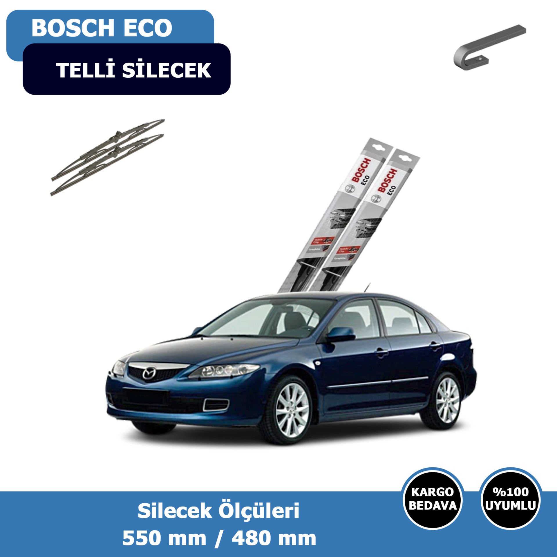 Mazda 6 Ön Silecek Süpürgesi (2002-2007)Bosch Eco