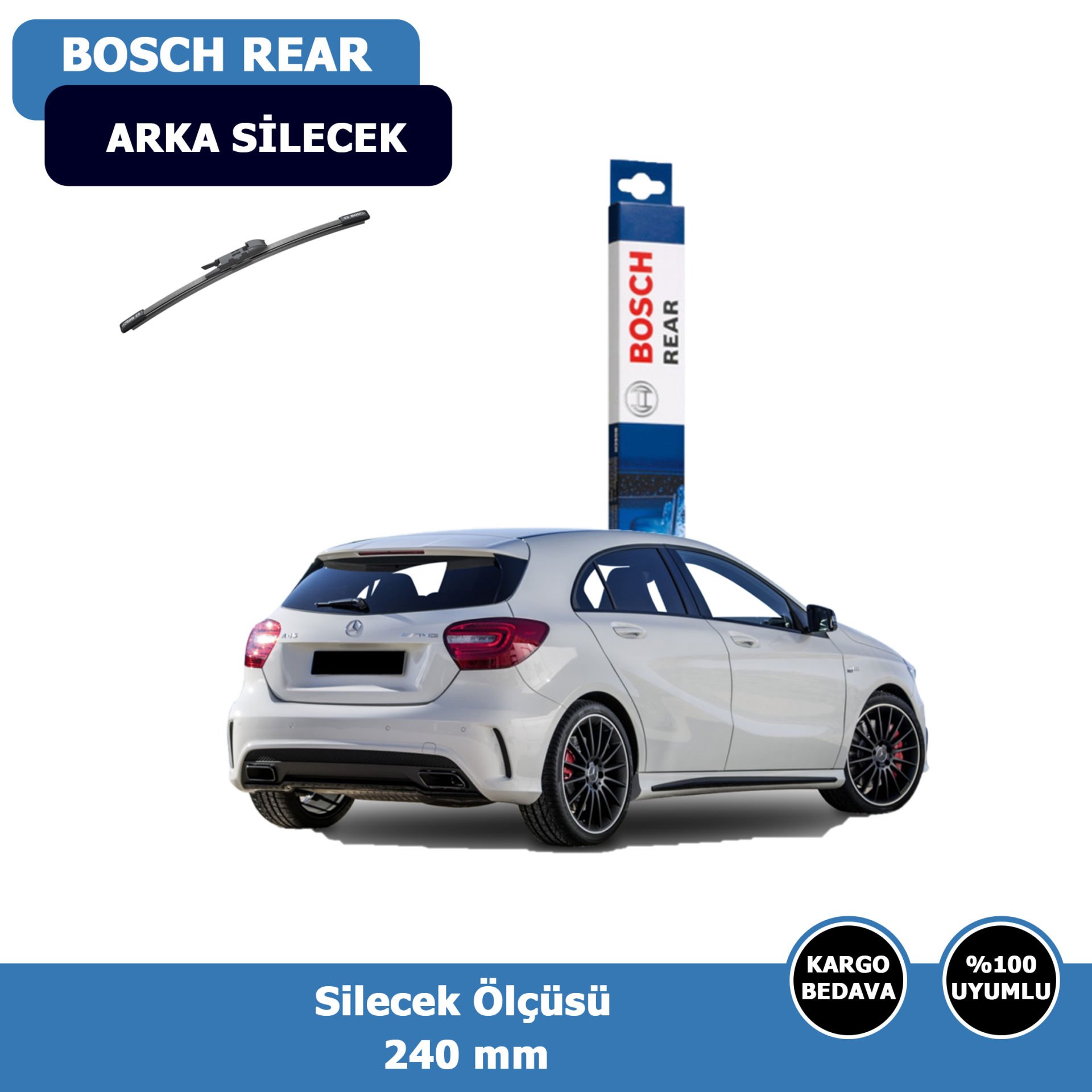 Mercedes A Serisi W176 Arka Silecek Süpürgesi (2012-2020)Bosch Rear