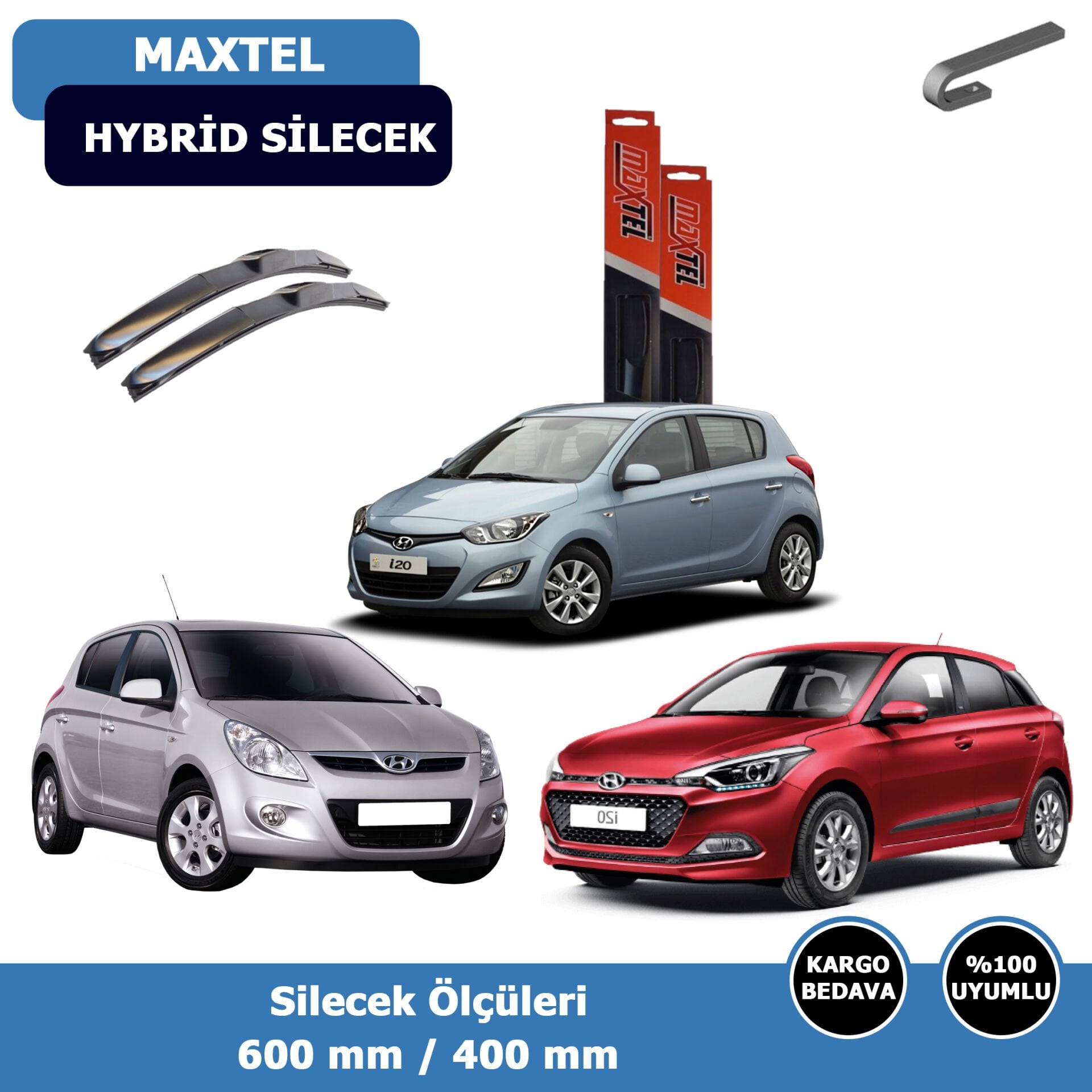 Hyundai İ20 Ön Silecek Süpürgesi Hybrid (2008-2014)Maxtel