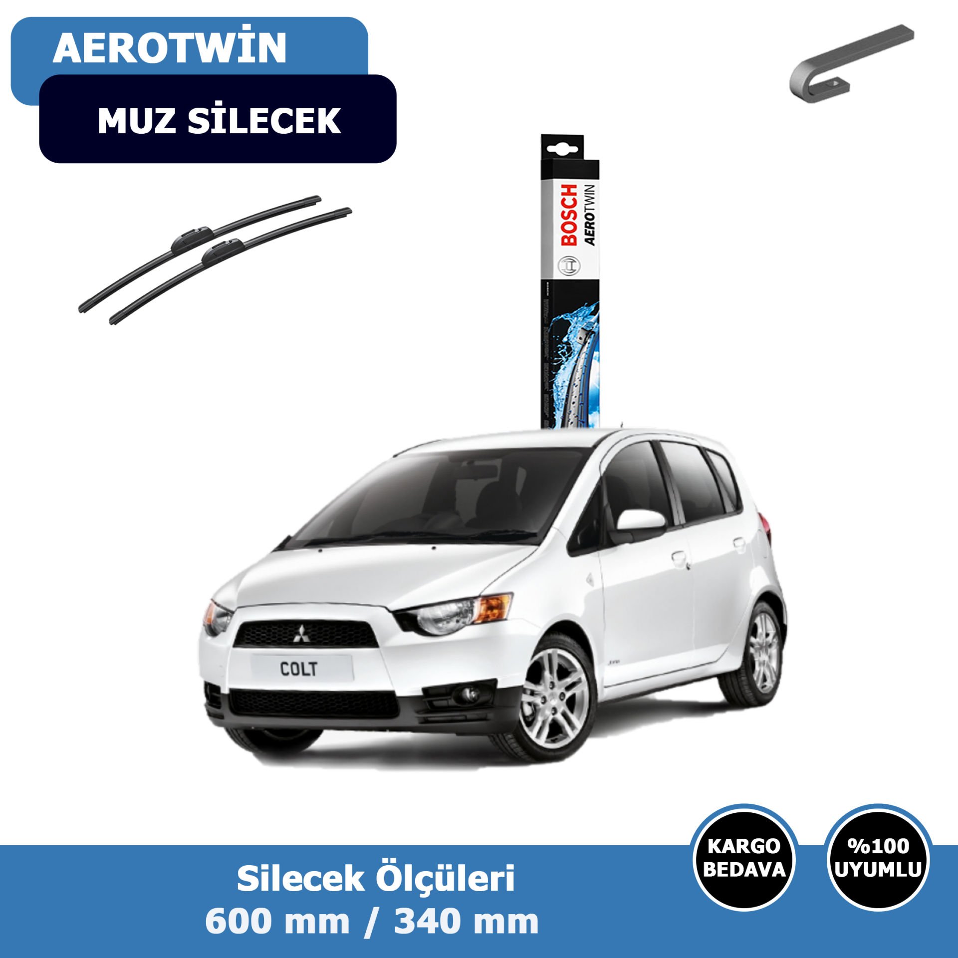 Mitsubishi Colt Ön Silecek Süpürgesi (2009-2013)Bosch Aerotwin