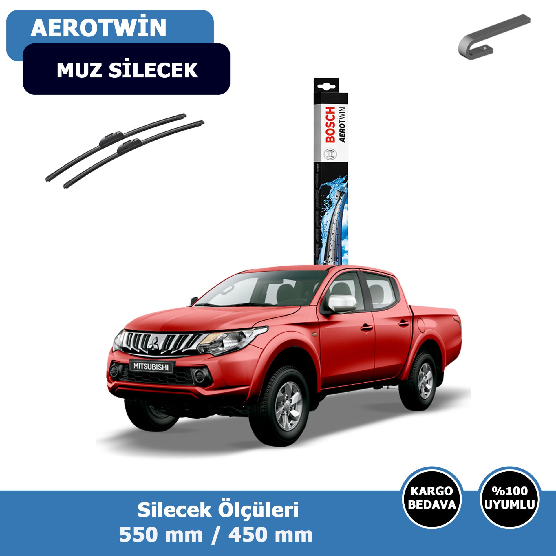 Mitsubishi L200 Ön Silecek Süpürgesi (2015-2018)Bosch Aerotwin