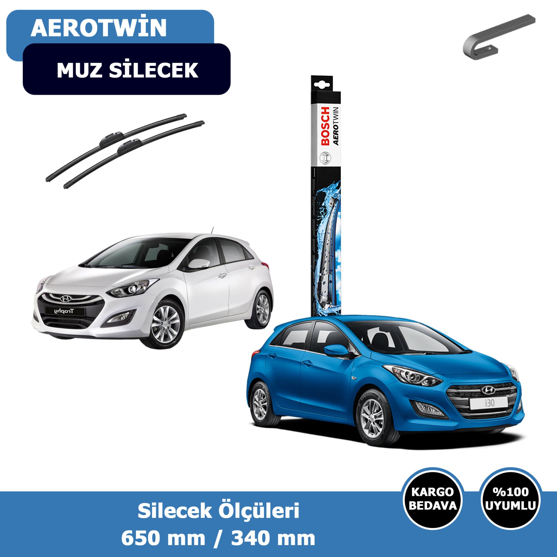 Hyundai İ30 Ön Silecek Süpürgesi (2012-2016)Bosch Aerotwin