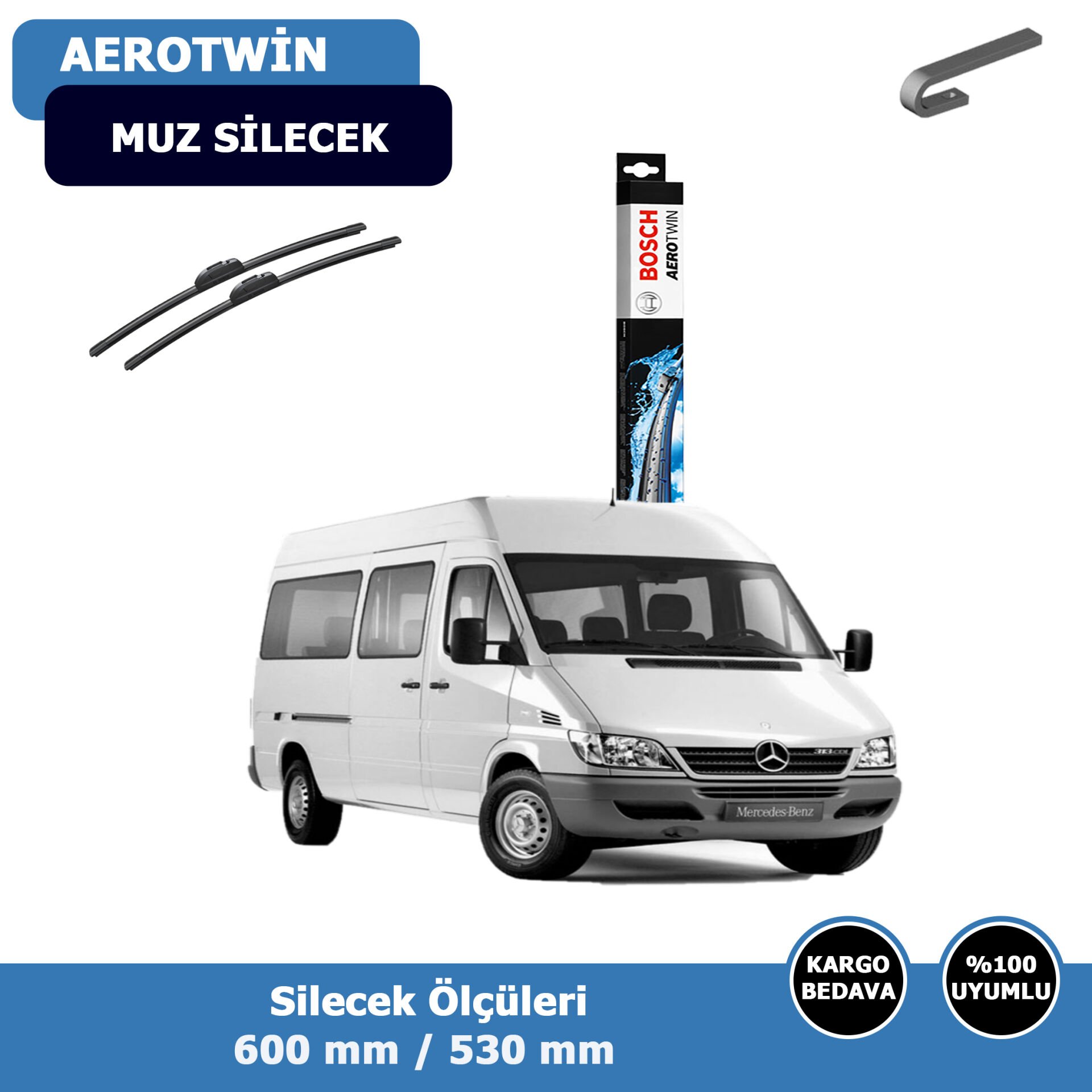 Mercedes Sprinter Ön Silecek Süpürgesi (1995-2006)Bosch Aerotwin