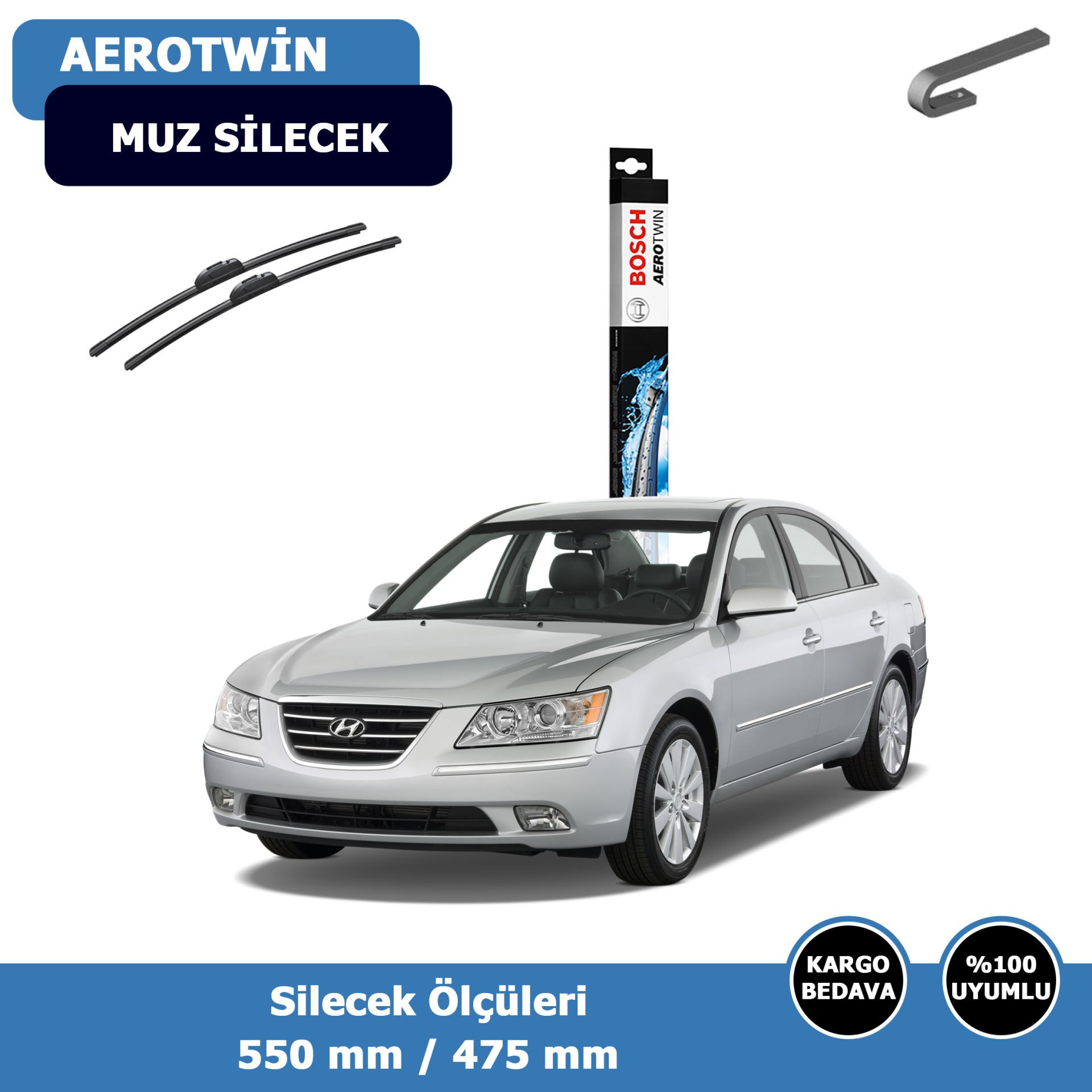 Hyundai Sonata Ön Silecek Süpürgesi (2005-2010)Bosch Aerotwin