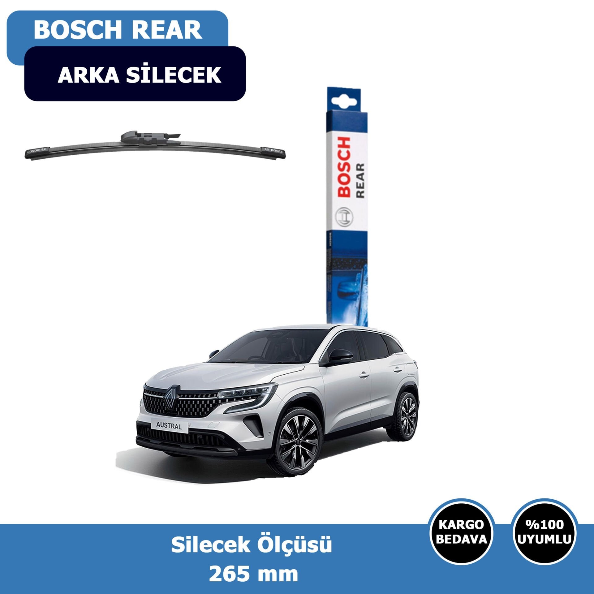Renault Austral Arka Silecek Süpürgesi (2023-2025)Bosch Rear