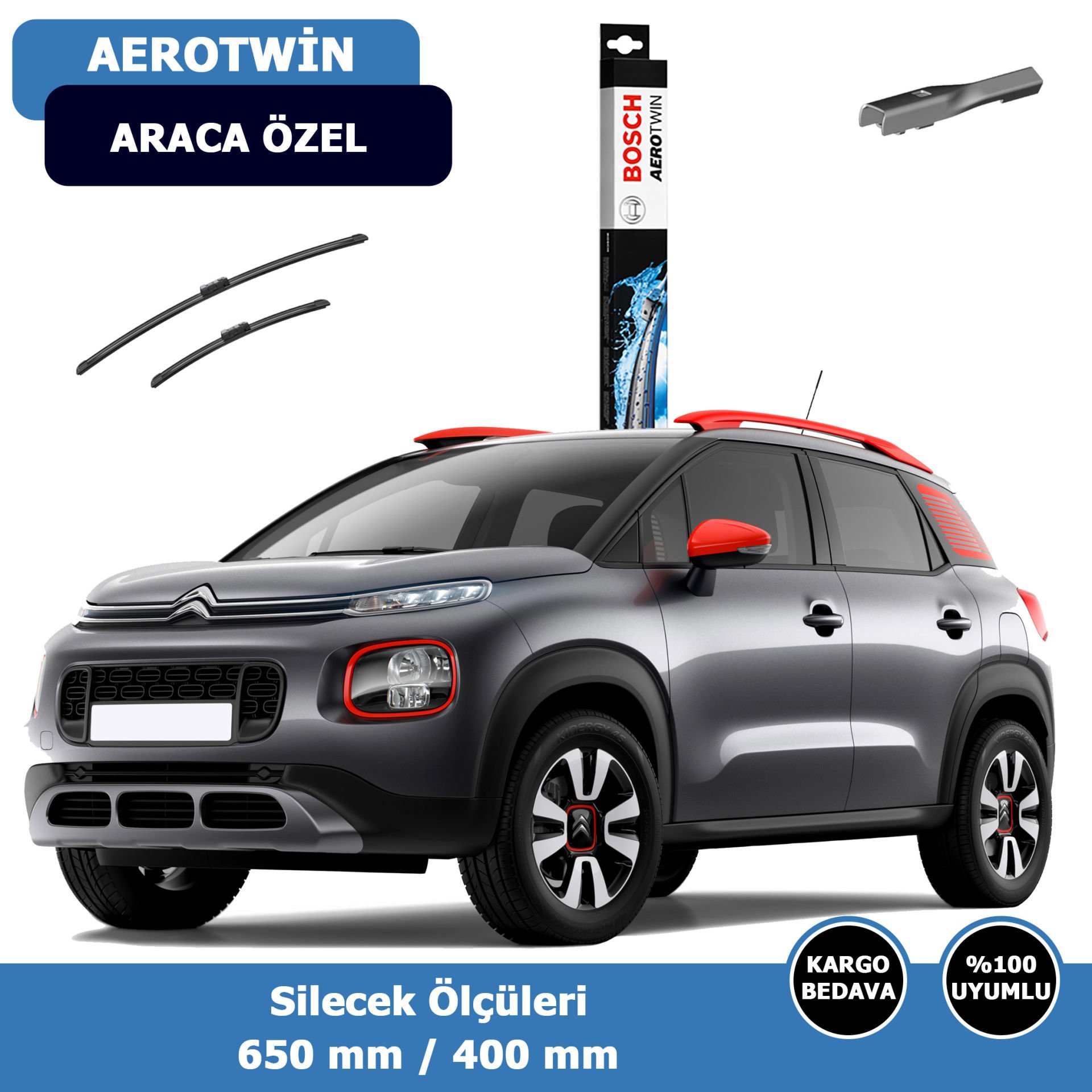 Cıtroen C3(AirCross) Ön Silecek Süpürgesi (2017-2021)Bosch