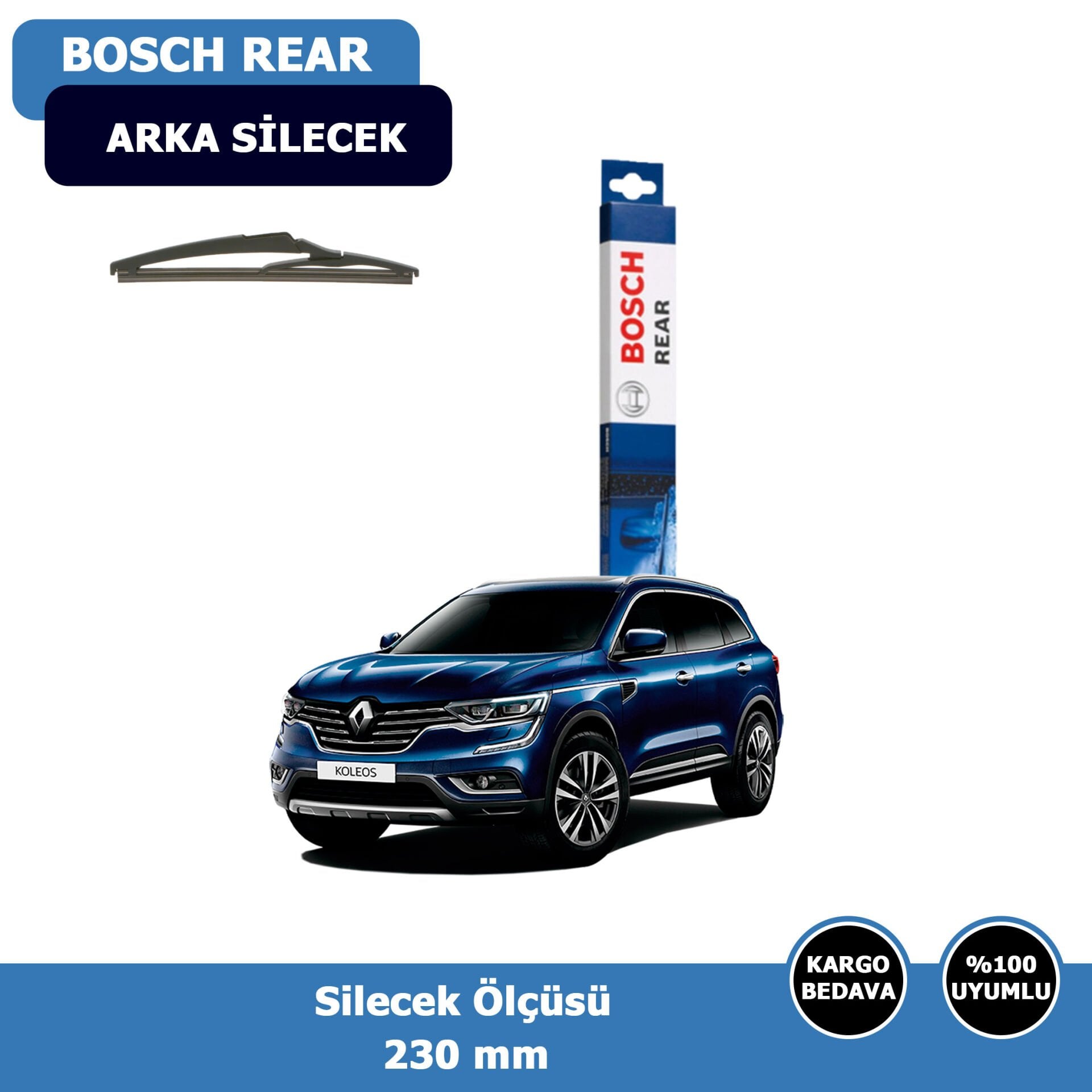 Renault Koleos Arka Silecek Süpürgesi (2015-2022)Bosch Rear