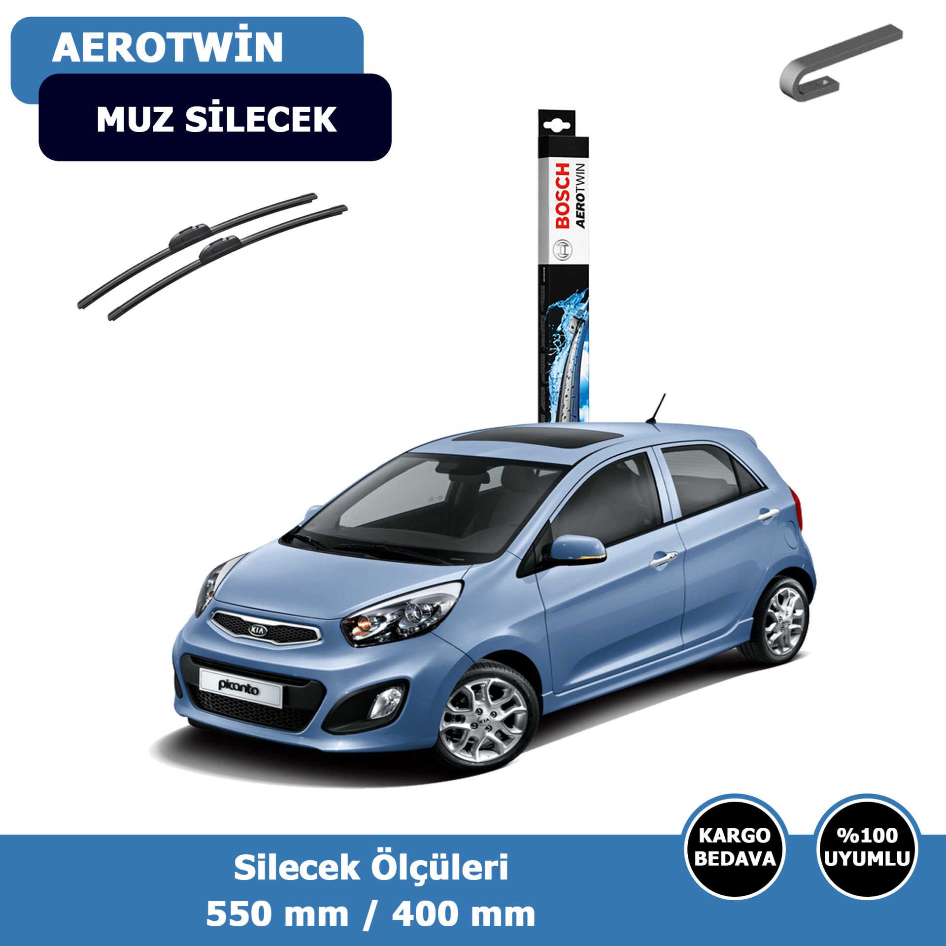 Kia Picanto Ön Silecek Süpürgesi (2011-2016)Bosch Aerotwin