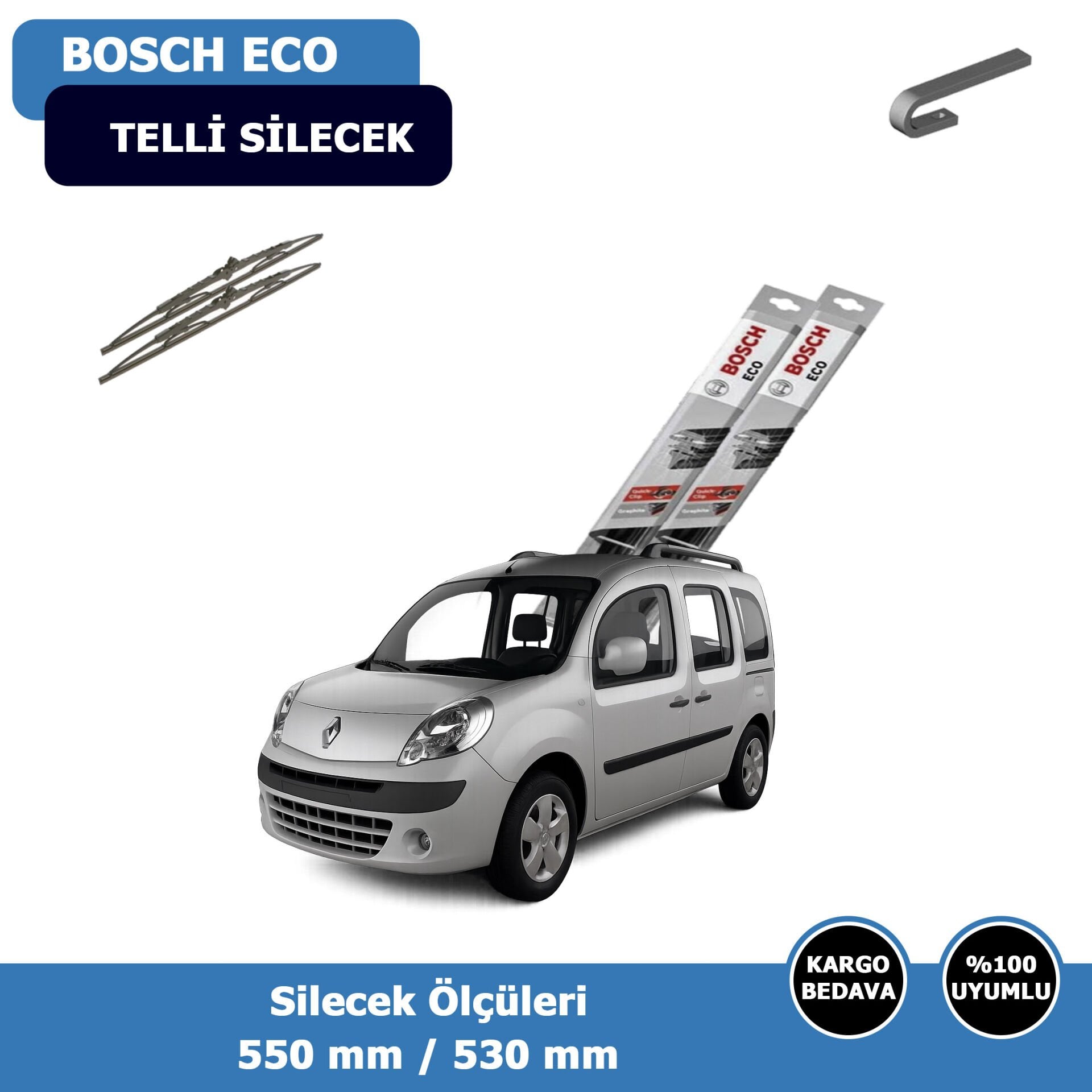 Renault Kangoo Ön Silecek Süpürgesi (2008-2010)Bosch Aerotwin