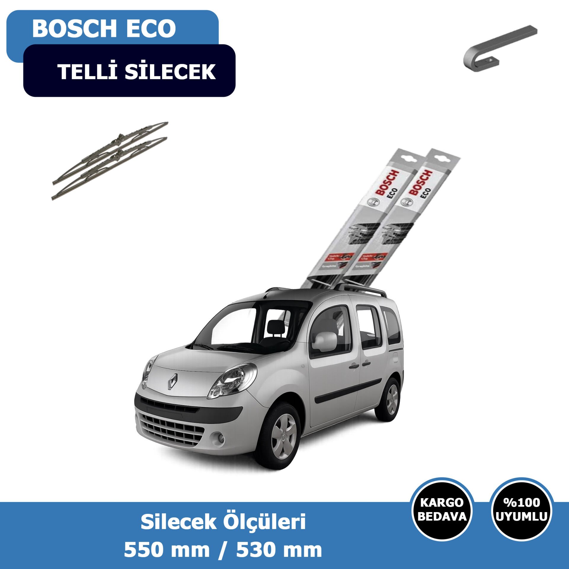 Renault Kangoo Ön Silecek Süpürgesi (2008-2010)Bosch Eco