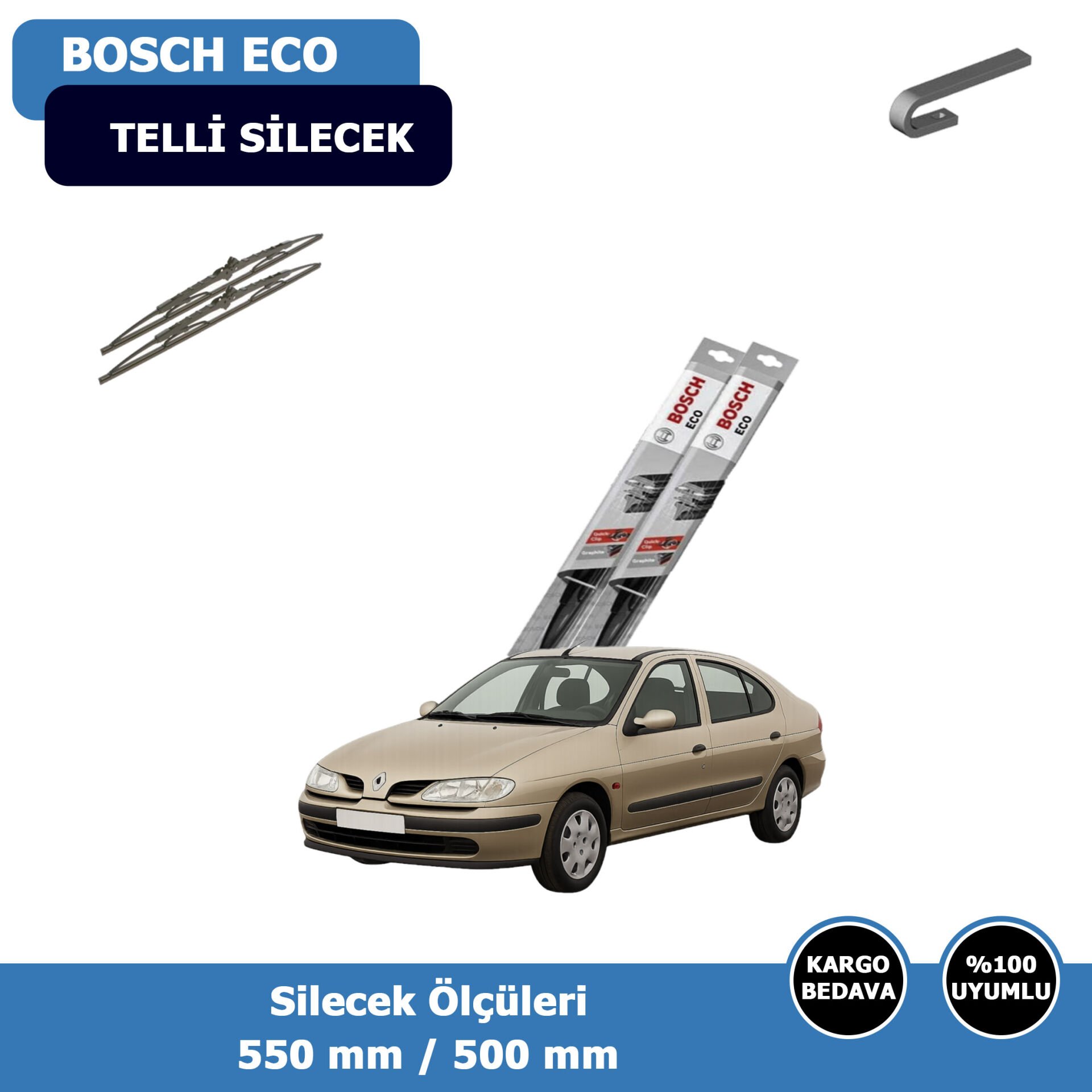 Renault Megane I Ön Silecek Süpürgesi (1996-2002)Bosch Eco
