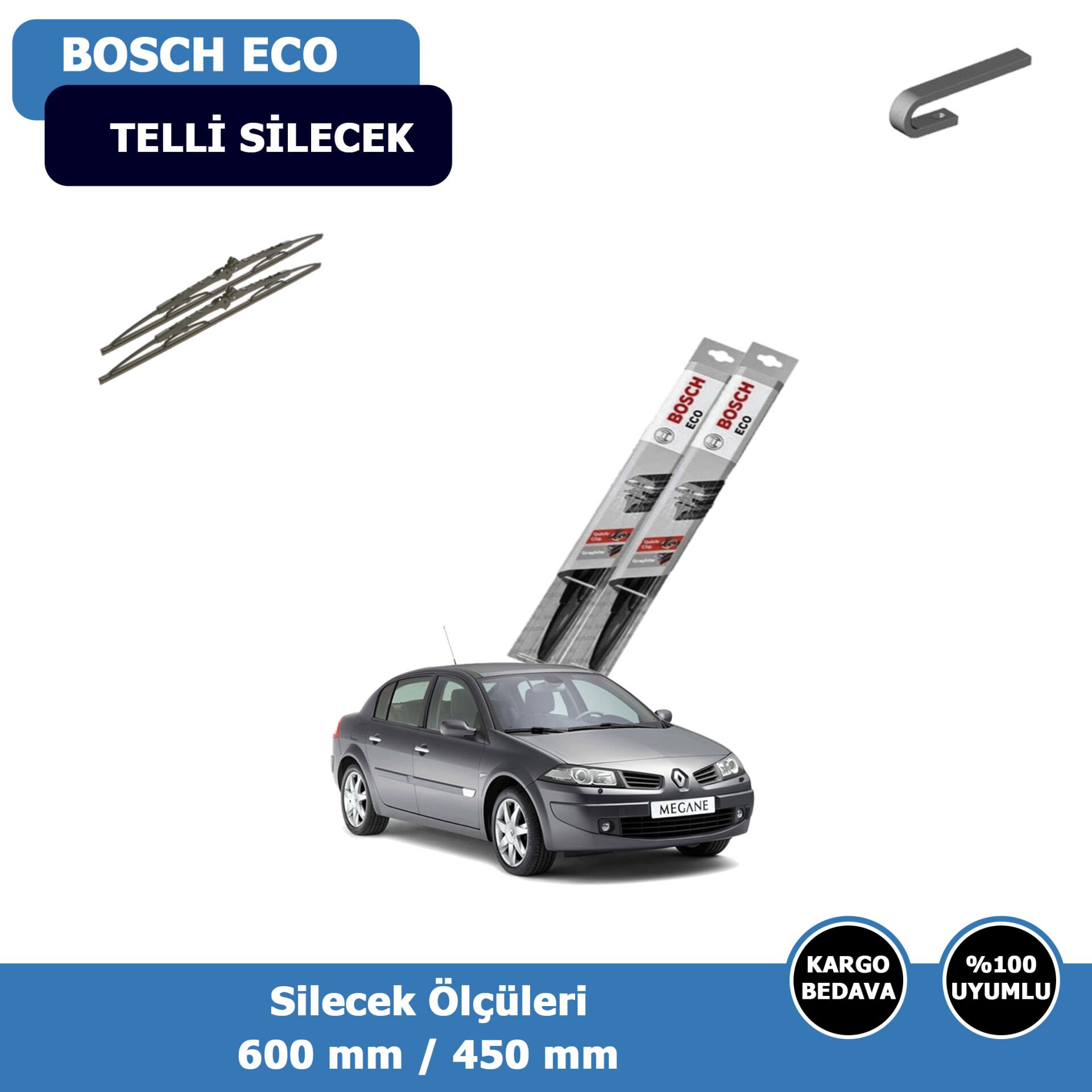 Renault Megane II Ön Silecek Süpürgesi (2003-2005)Bosch Eco