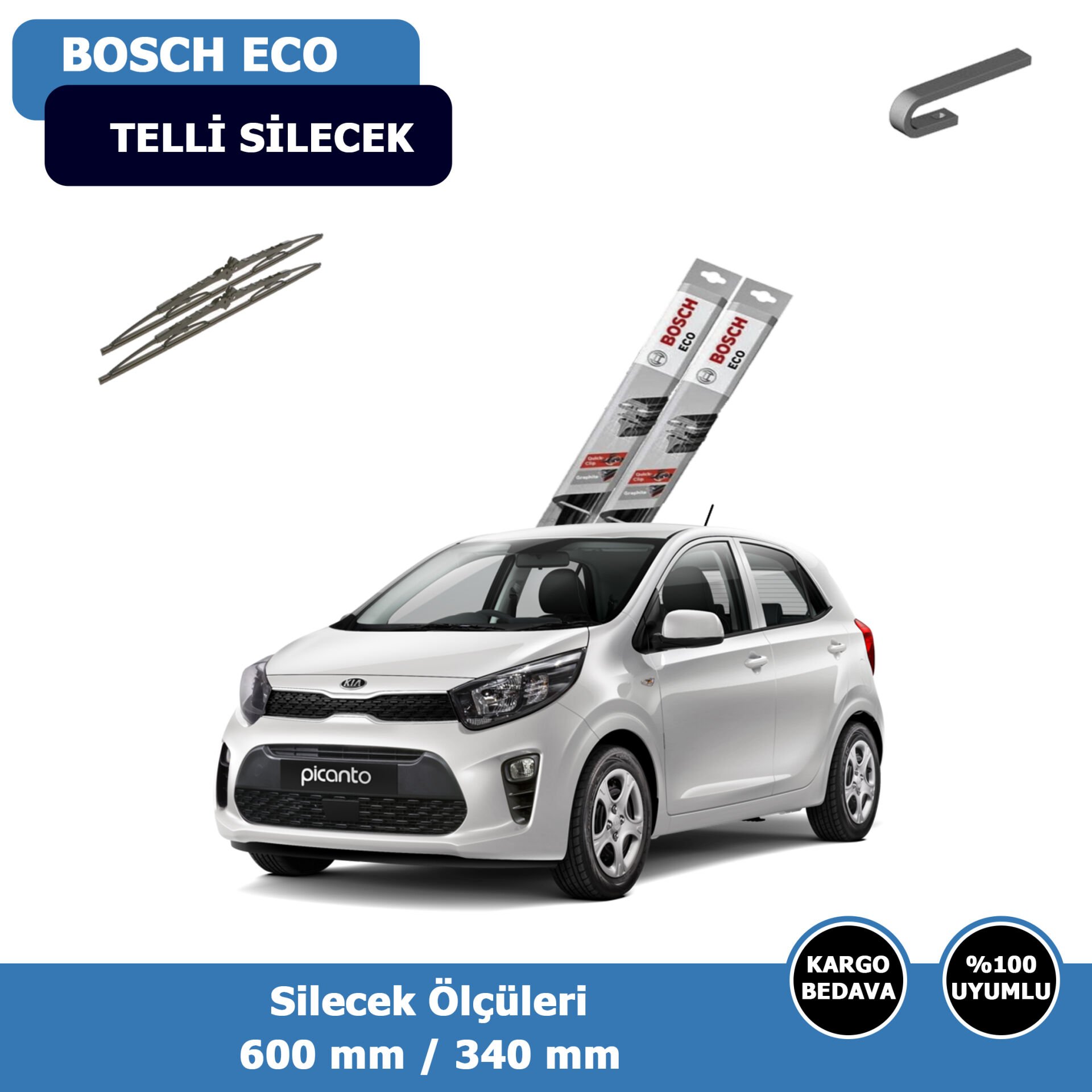 Kia Picanto Ön Silecek Süpürgesi (2017-2021)Bosch Eco