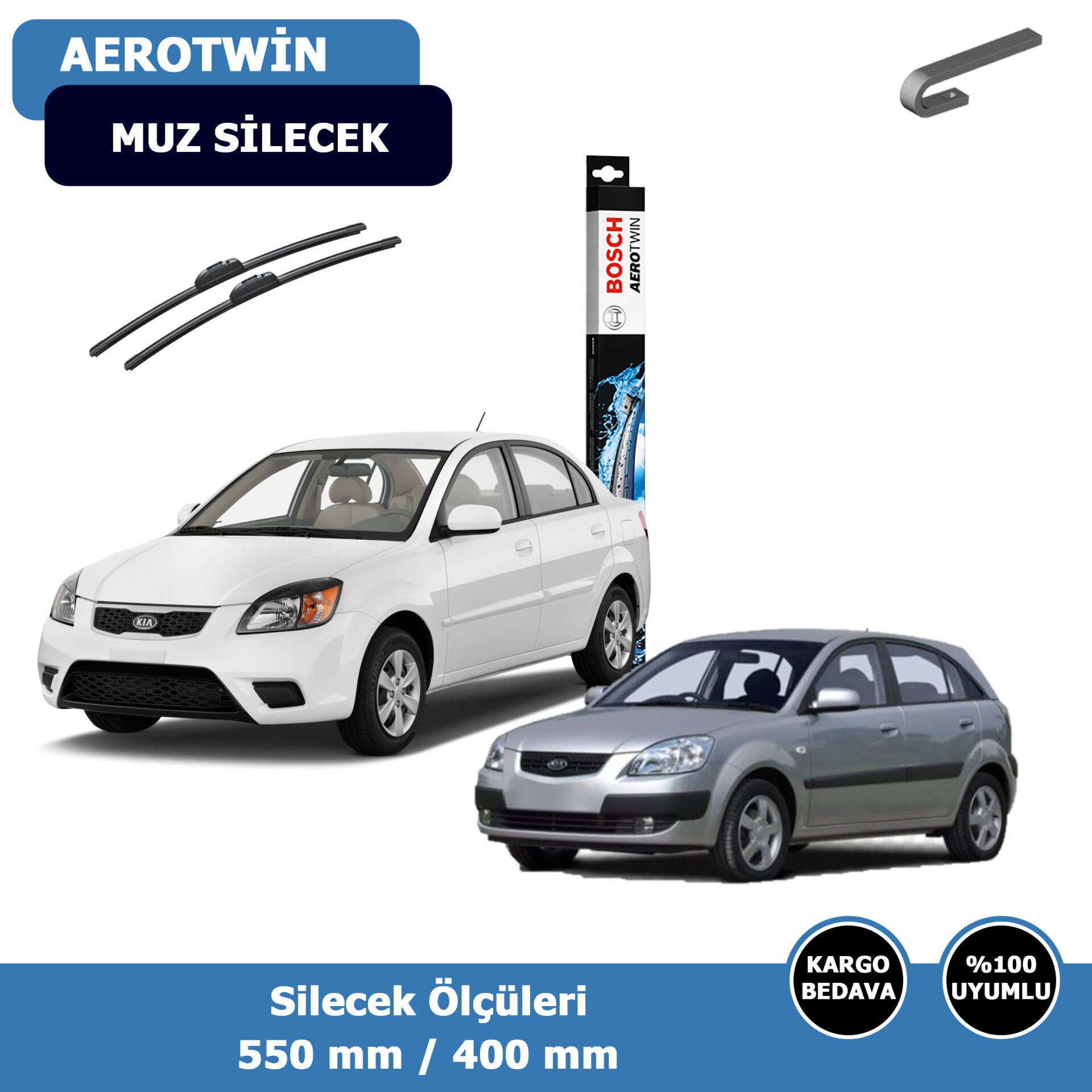 Kia Rio Ön Silecek Süpürgesi (2005-2011)Bosch Aerotwin