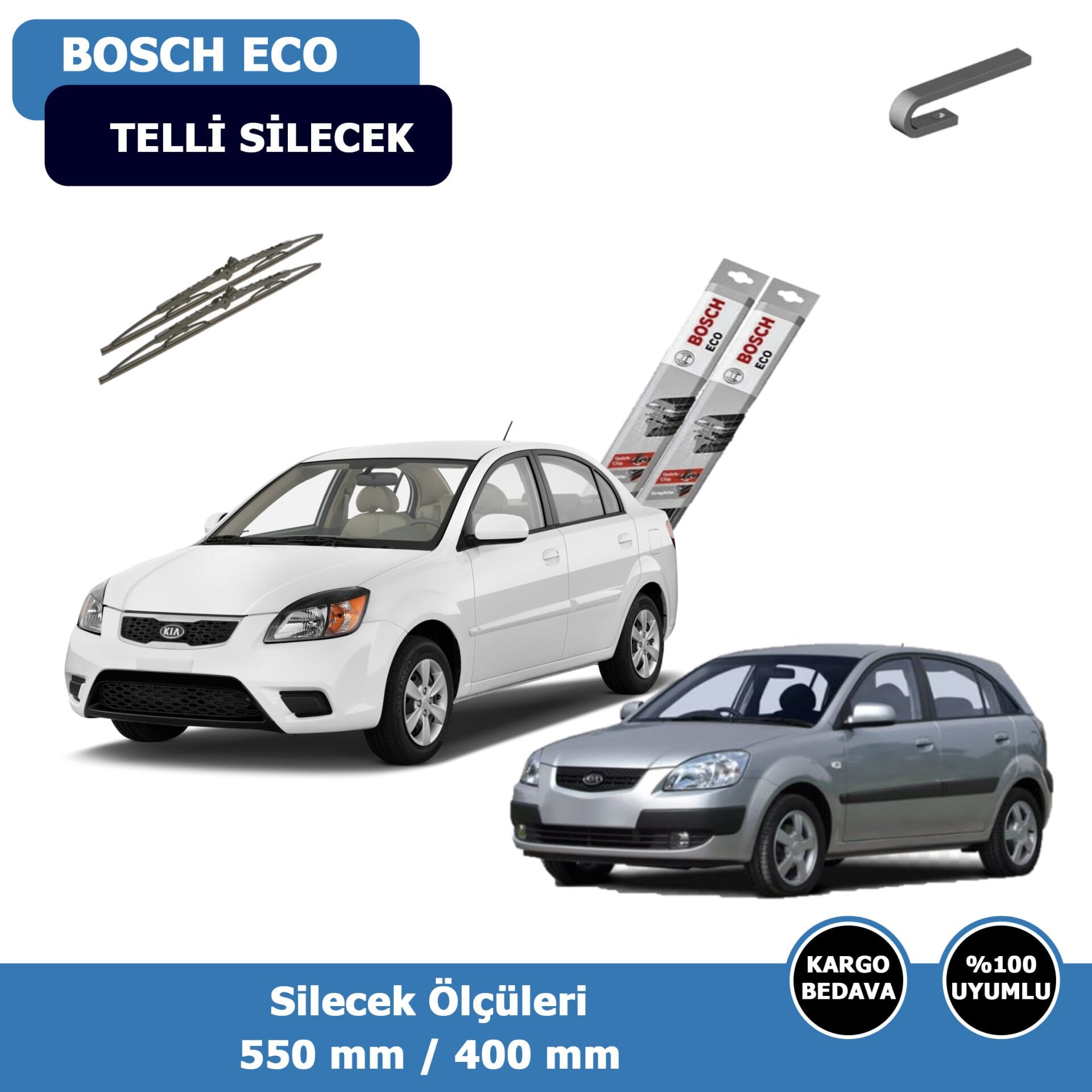 Kia Rio Ön Silecek Süpürgesi (2005-2011)Bosch Eco