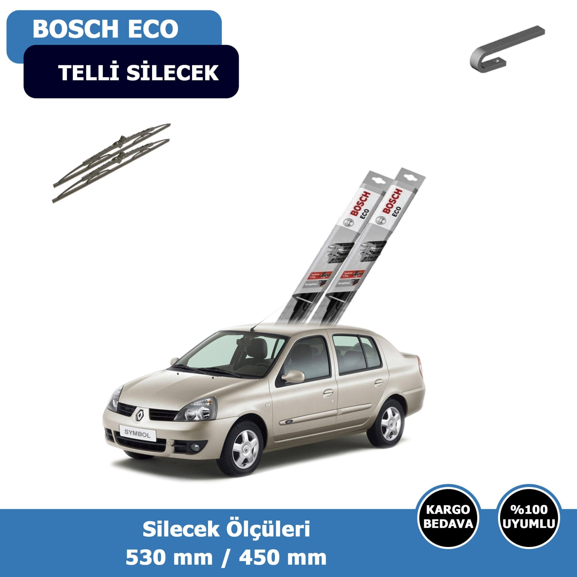 Renault Symbol Ön Silecek Süpürgesi (2000-2008)Bosch Aerotwin