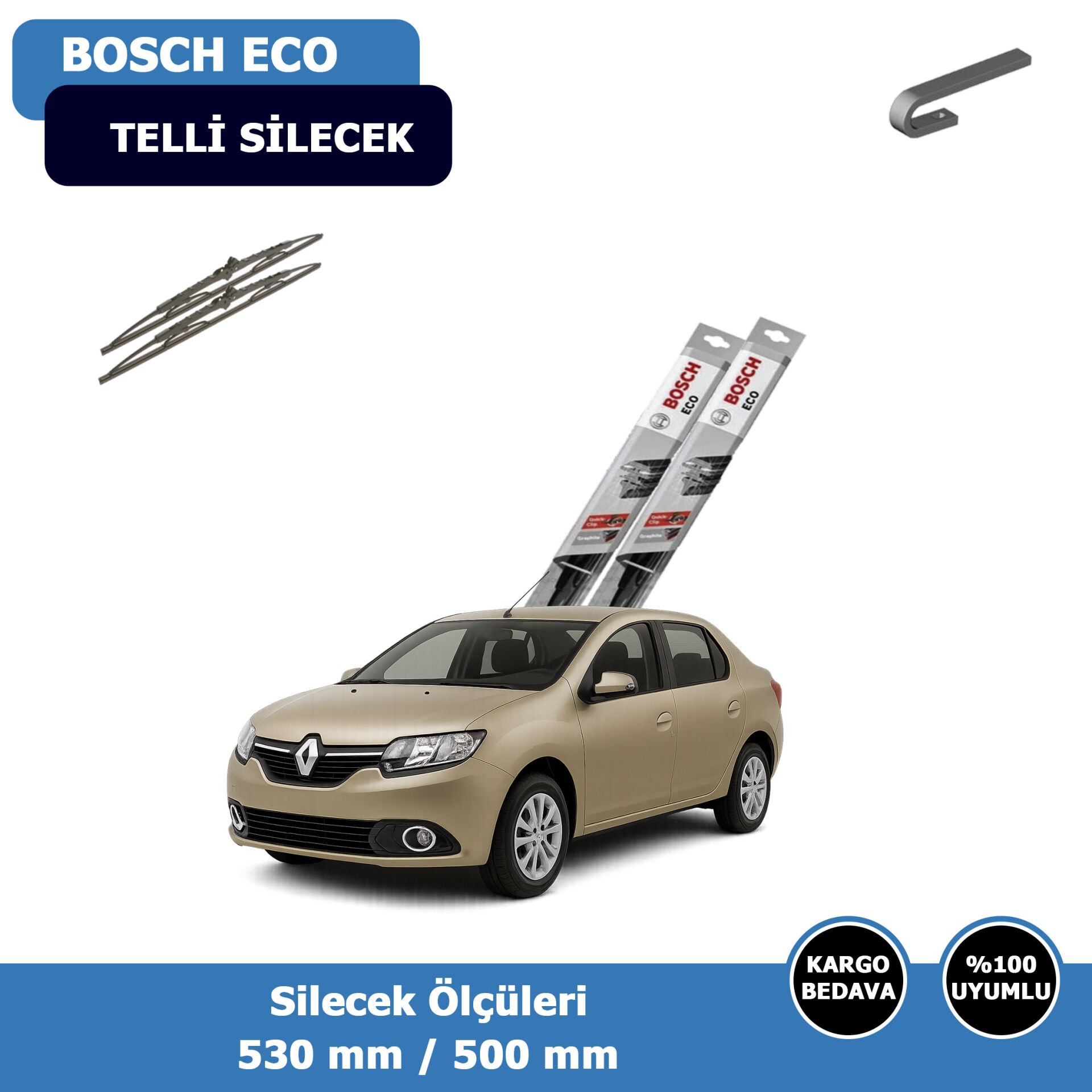 Renault Symbol Ön Silecek Süpürgesi (2013-2015)Bosch Eco