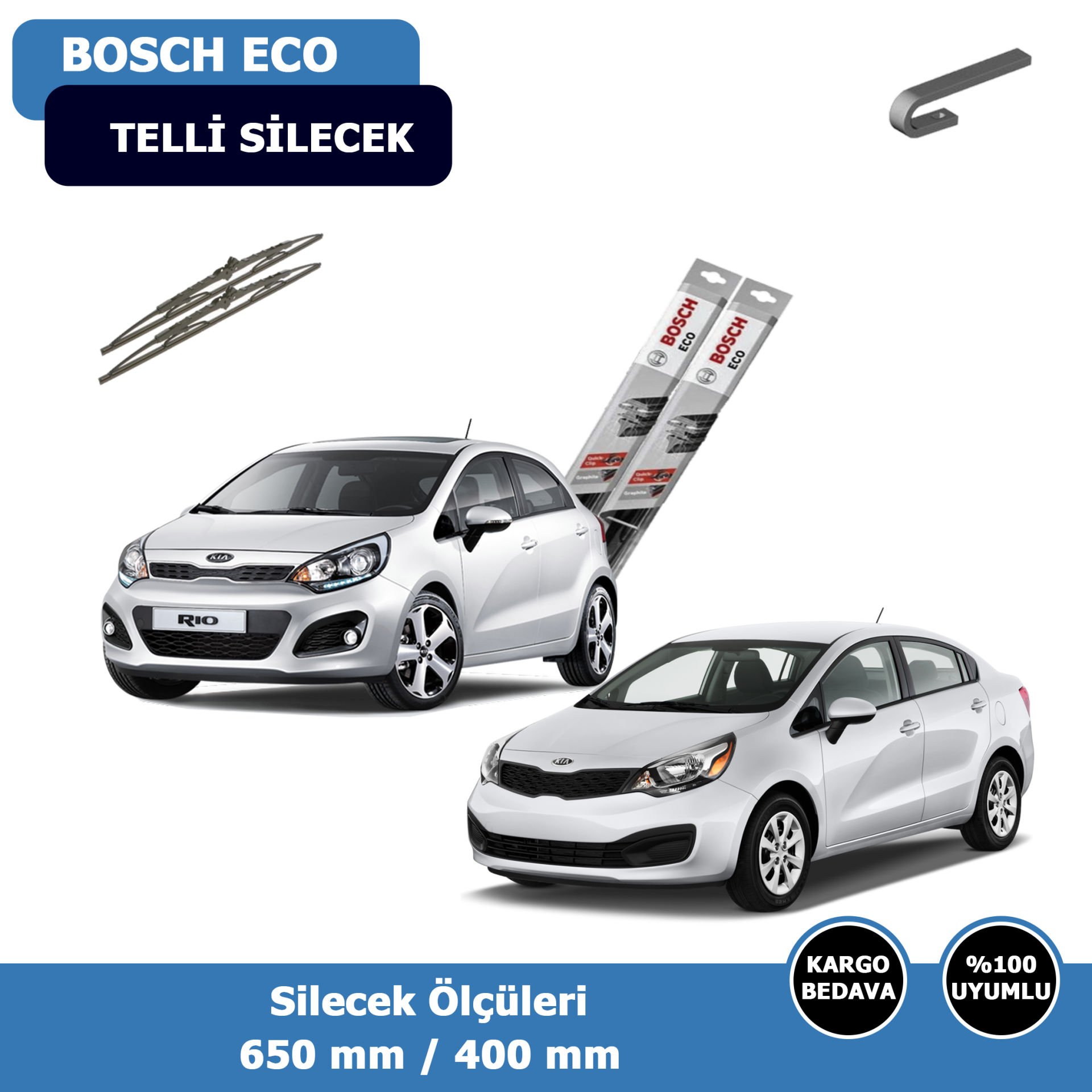 Kia Rio Ön Silecek Süpürgesi (2012-2016)Bosch Eco