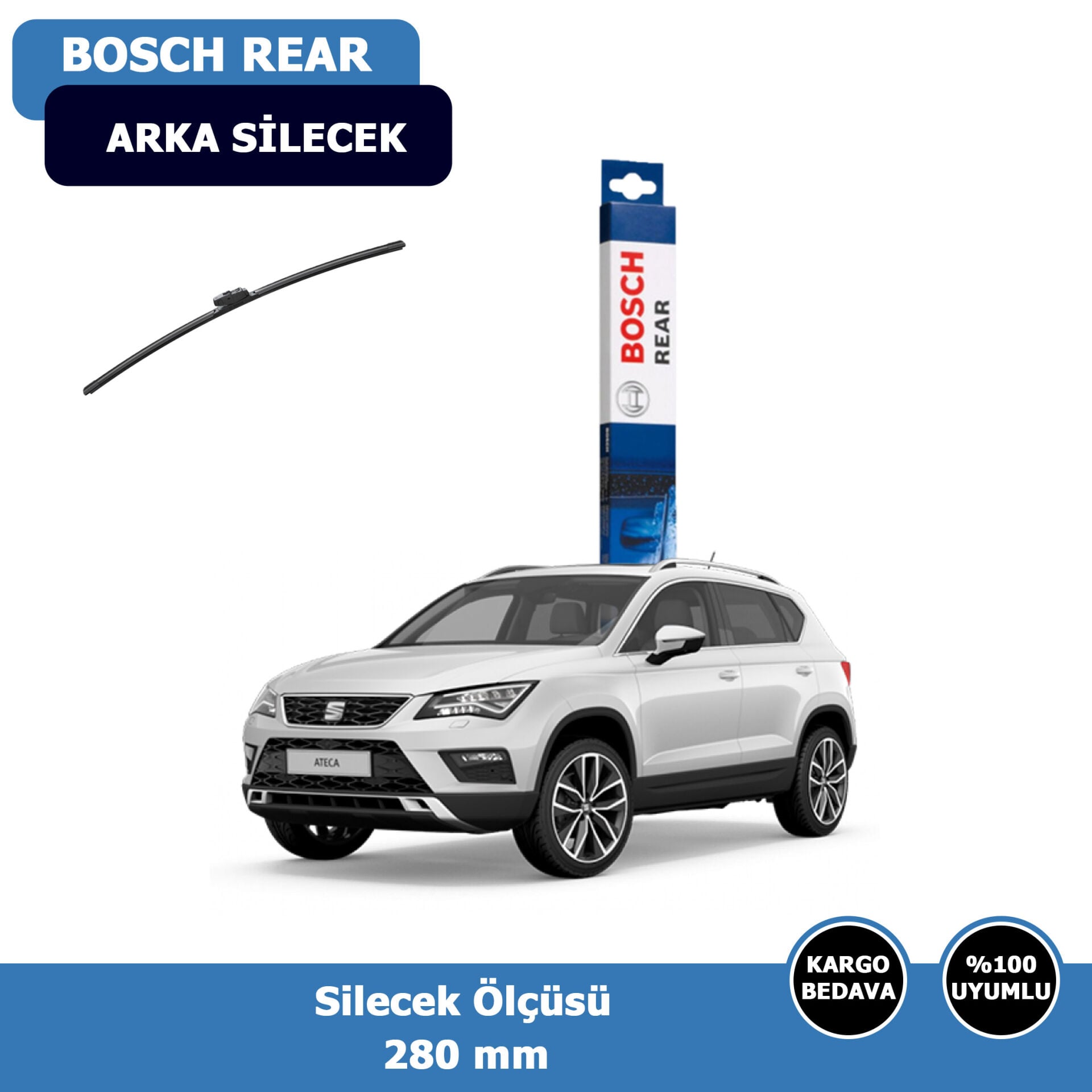 Seat Ateca Arka Silecek Süpürgesi (2016-2022)Bosch Rear