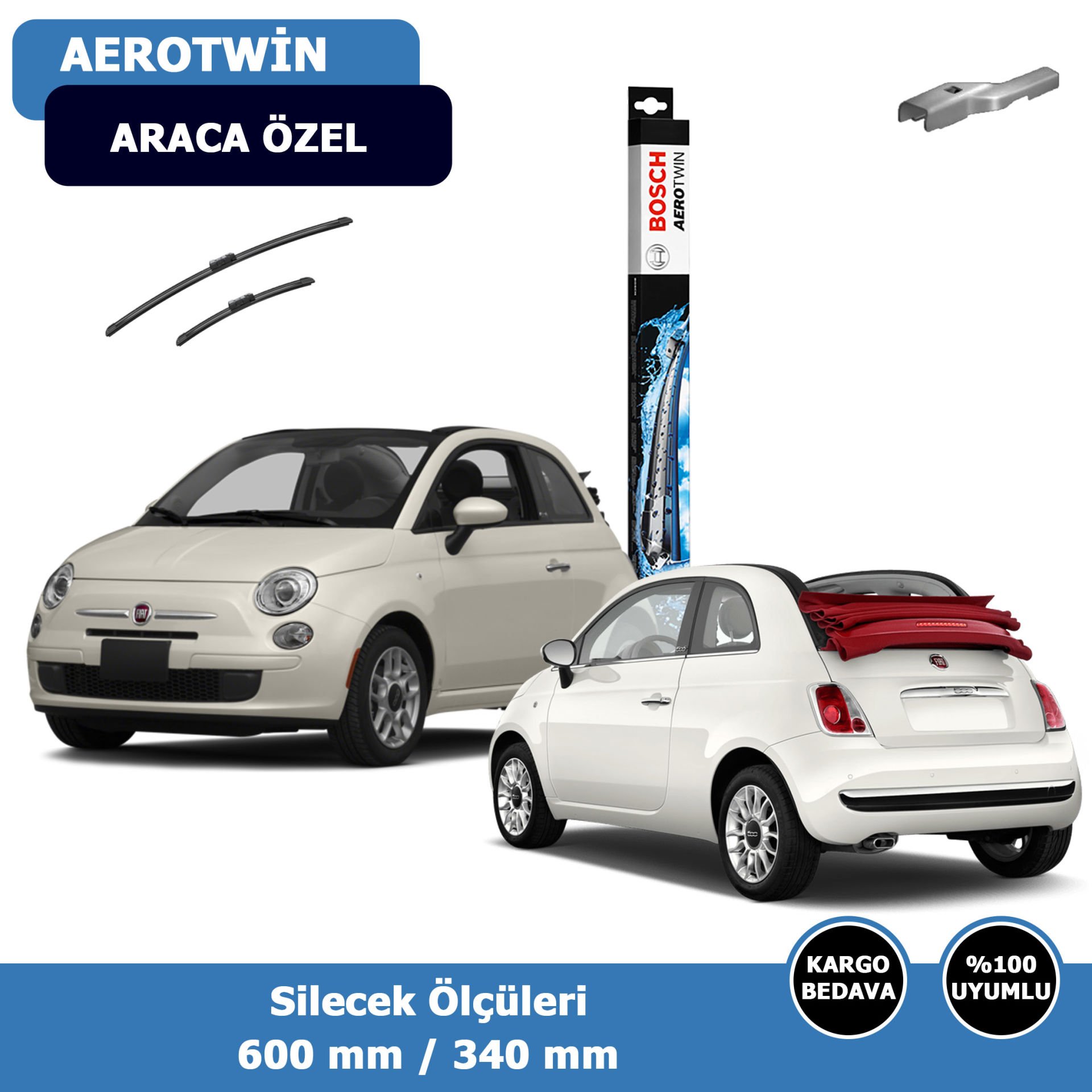 Fiat 500C Ön Silecek Süpürgesi (2009-2016)Bosch