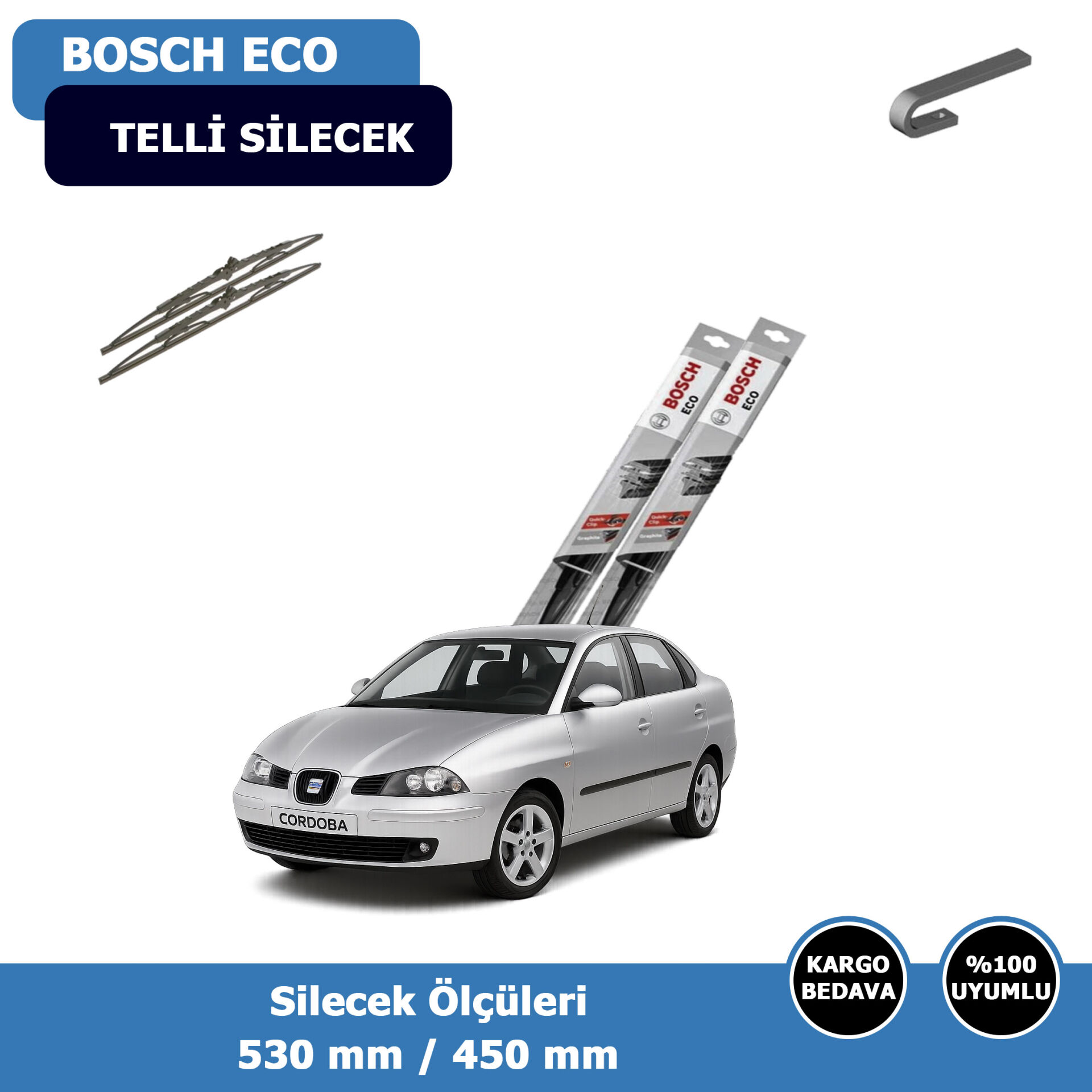 Seat Cordoba Ön Silecek Süpürgesi (2003-2005)Bosch Eco