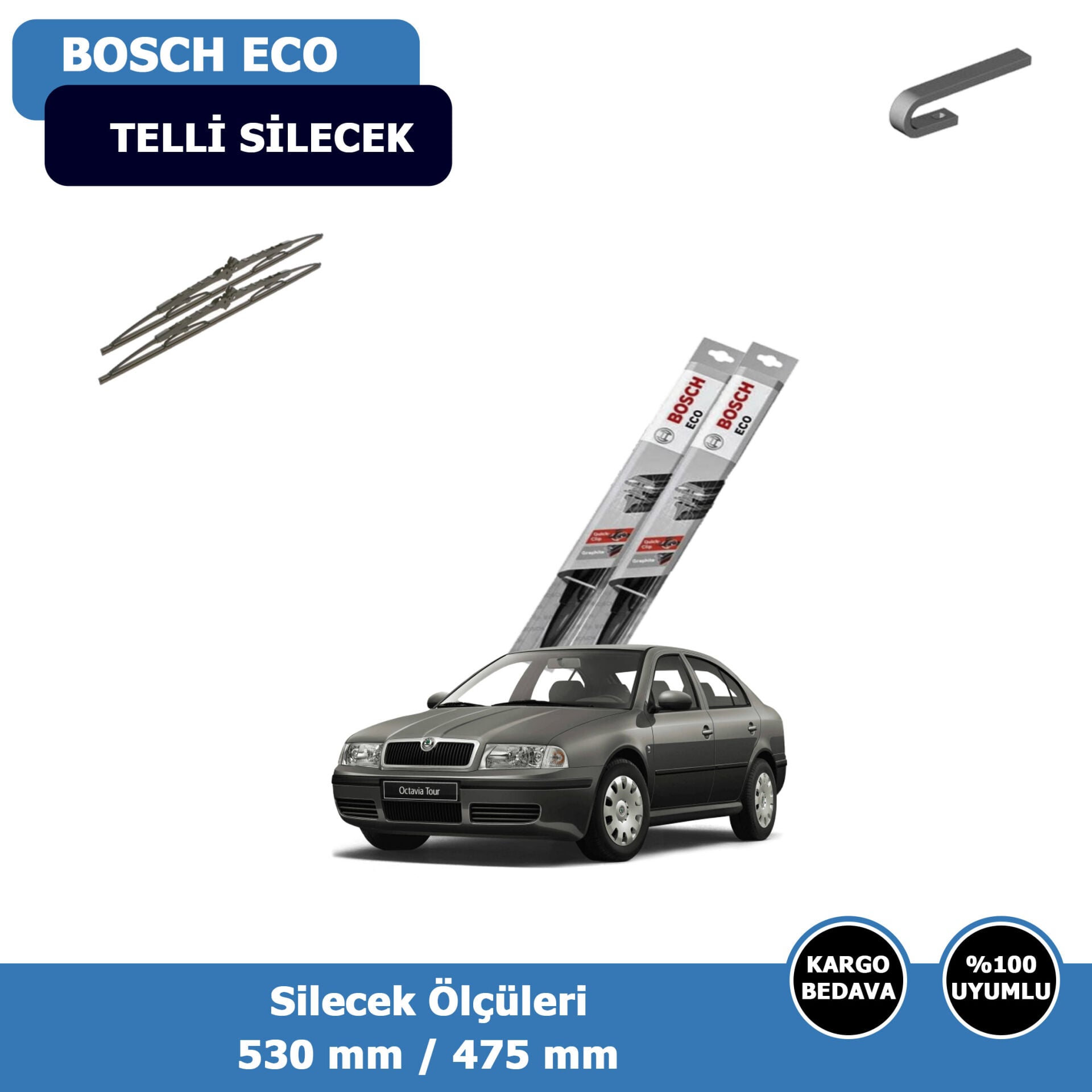 Skoda Octavia Ön Silecek Süpürgesi (1996-2004)Bosch Eco