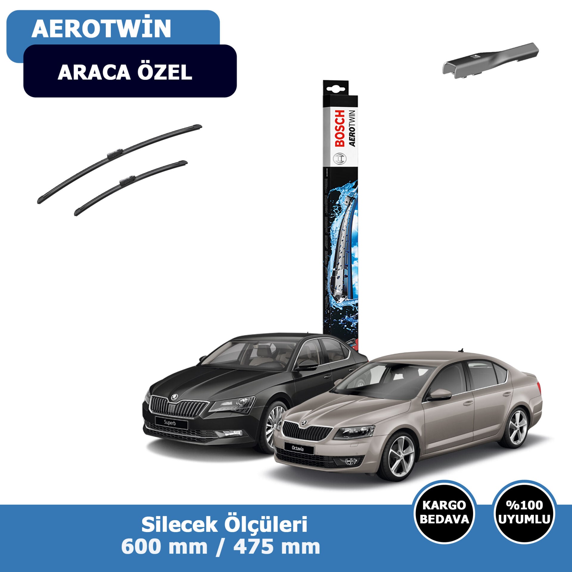 Skoda Octavia Ön Silecek Süpürgesi (2013-2019)Bosch Aerotwin