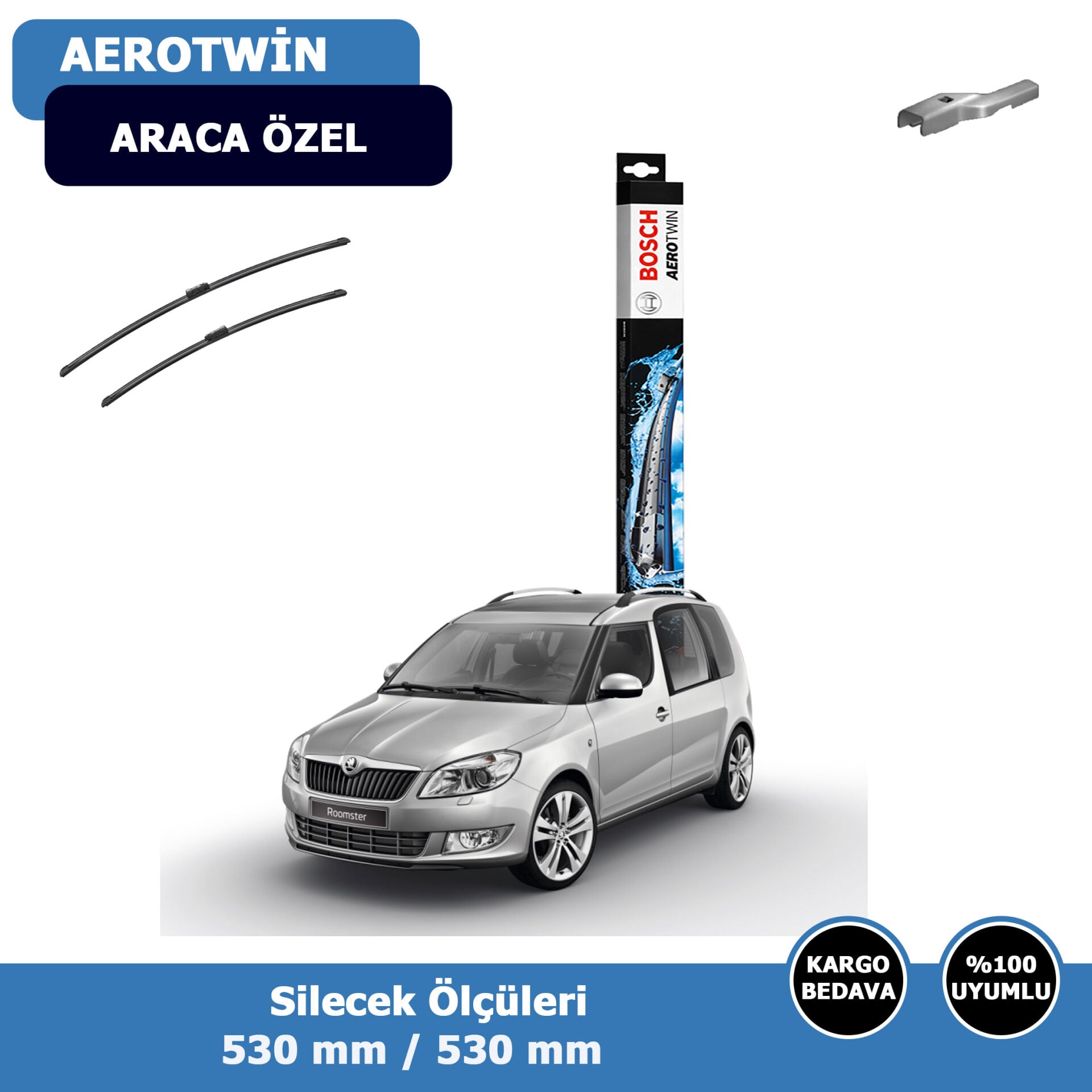 Skoda Roomster Ön Silecek Süpürgesi (2006-2013)Bosch Aerotwin