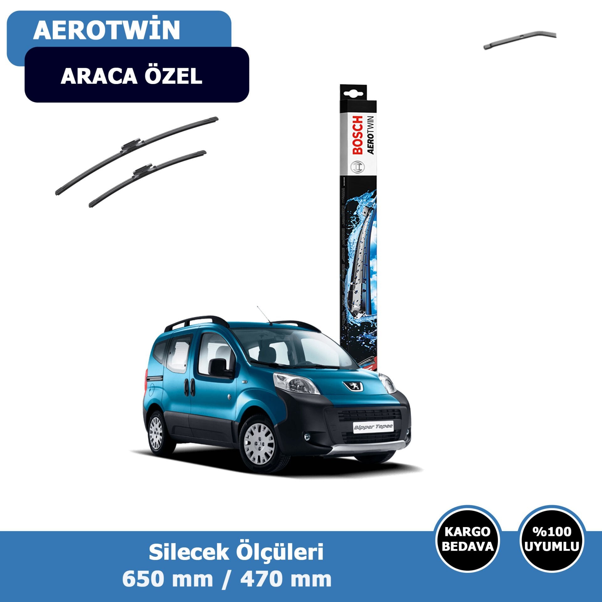 Peugeot Bipper Ön Silecek Süpürgesi (2008-2017)Bosch