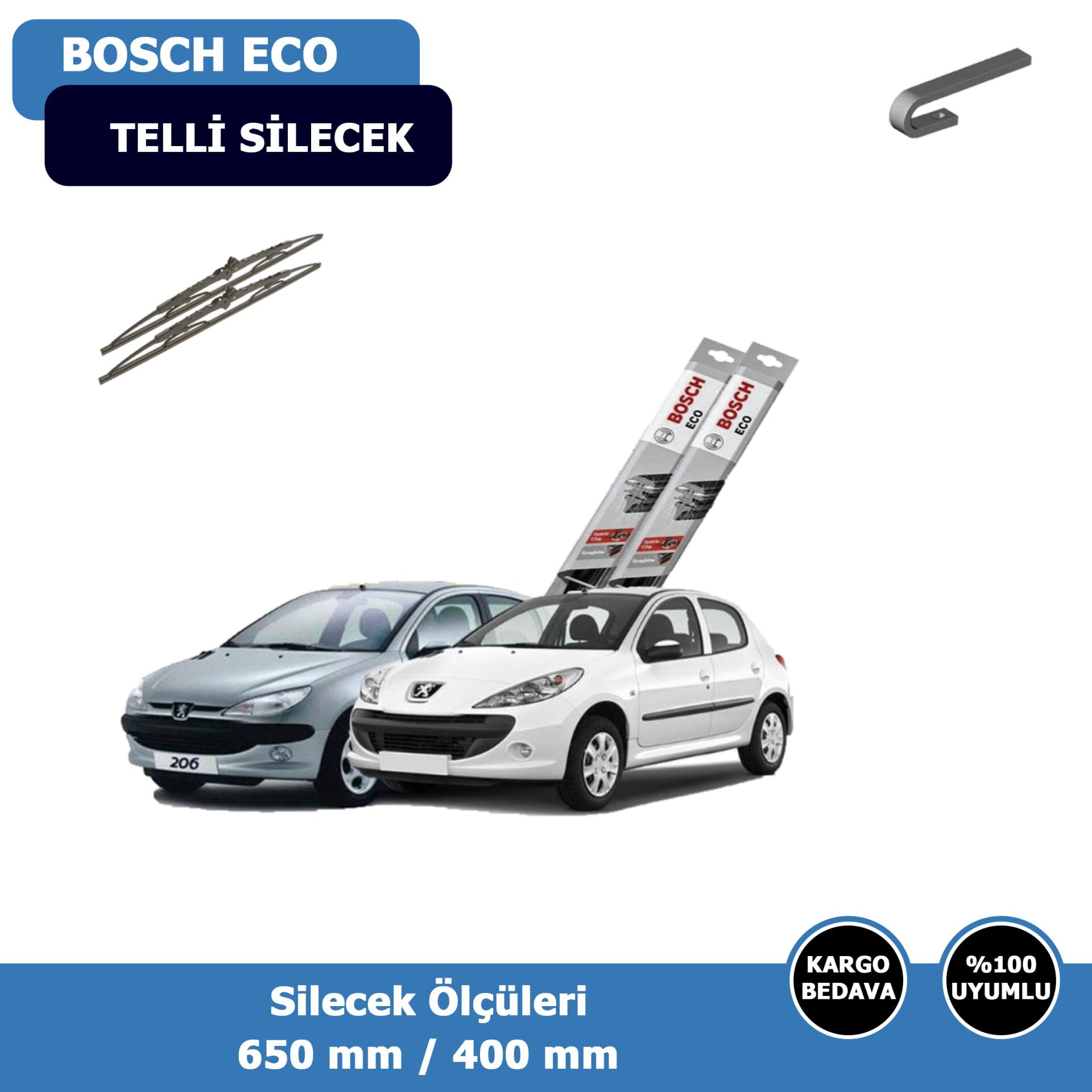Peugeot 206 / 206+ Ön Silecek Süpürgesi (2000-2014)Bosch Eco