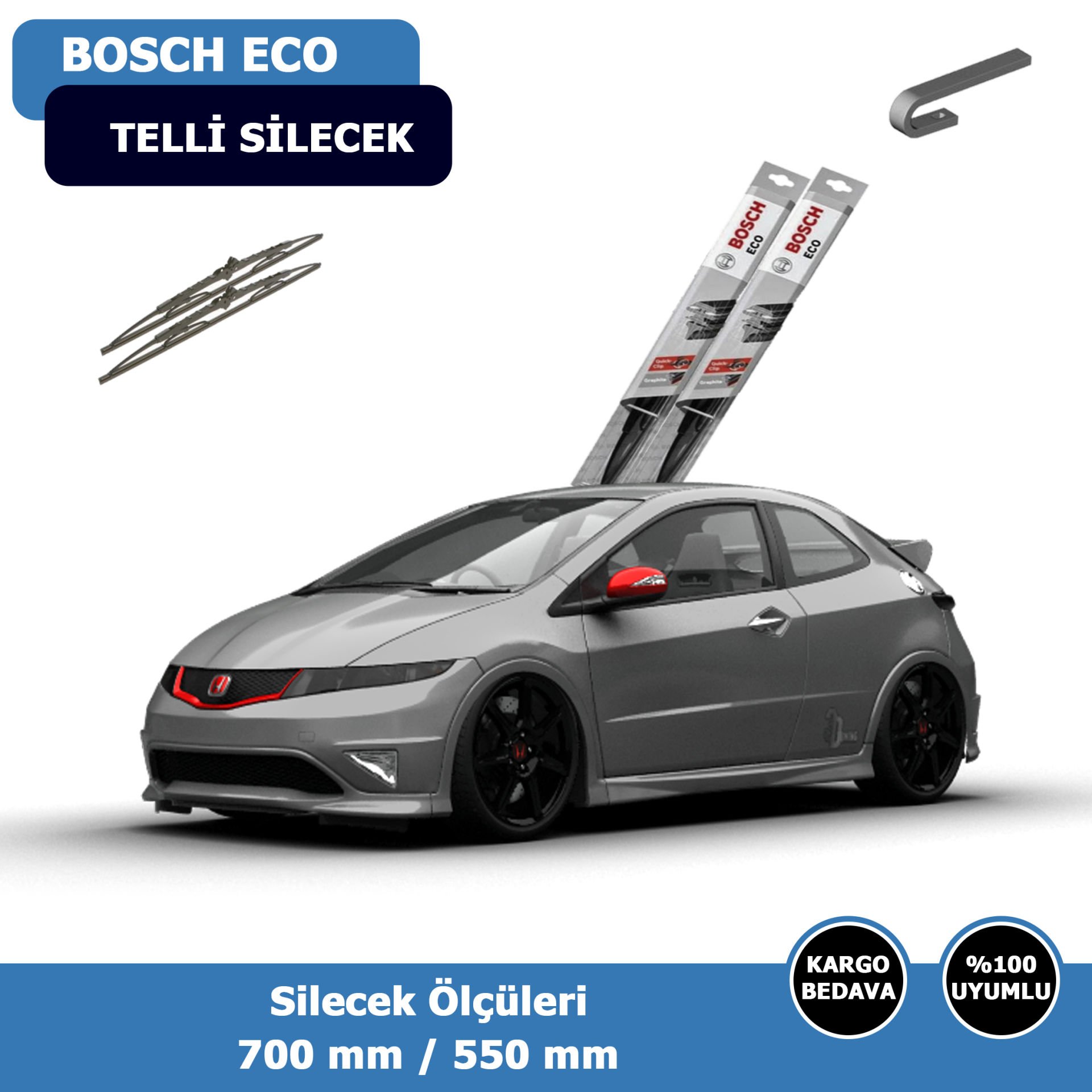 Honda Cıvıc Hatchback Ön Silecek Süpürgesi (2006-2011)Bosch Eco