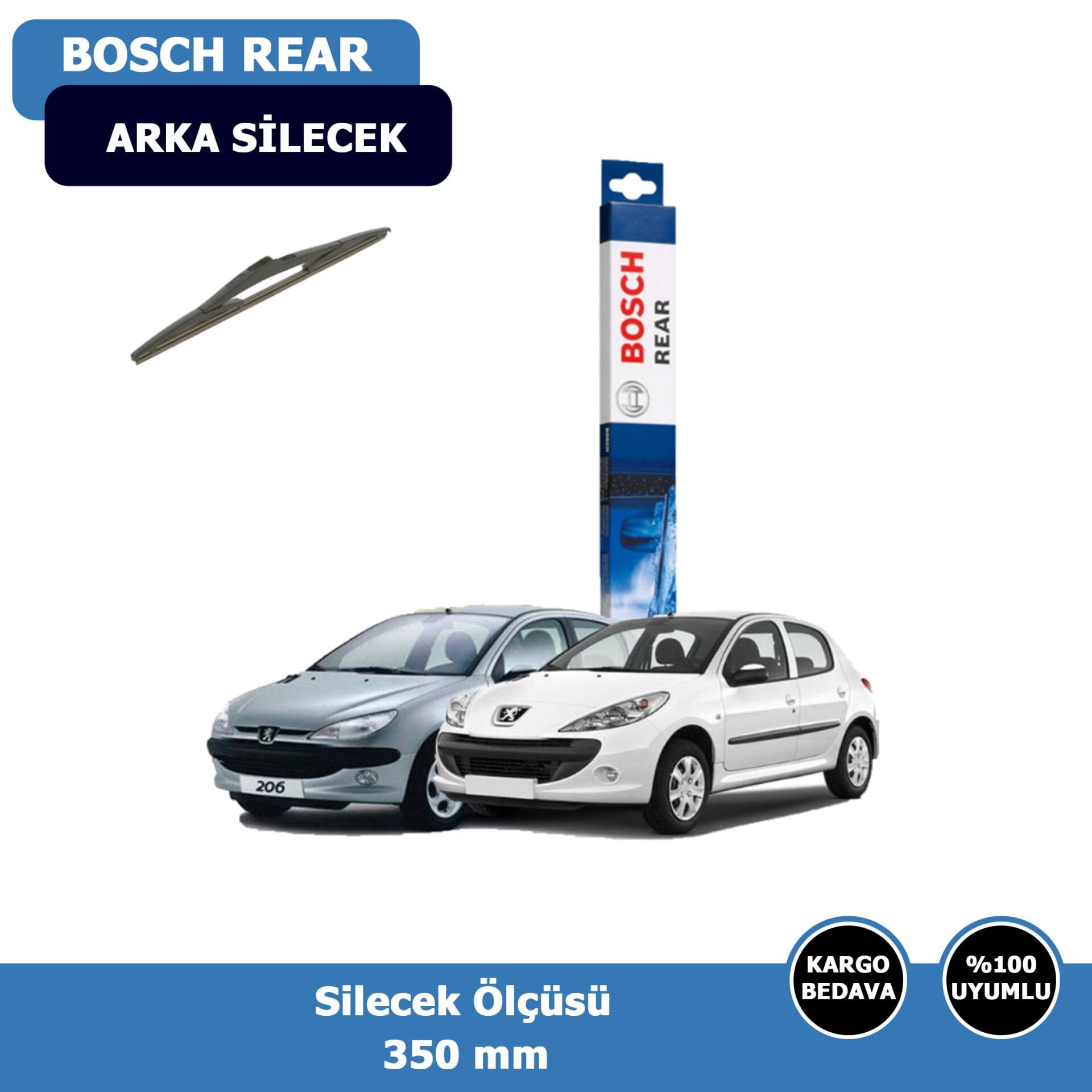 Peugeot 206 / 206+ Arka Silecek Süpürgesi (2000-2012)Bosch Rear