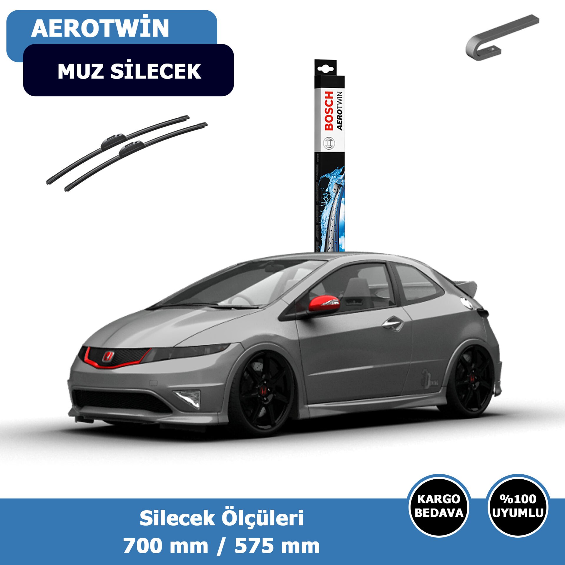 Honda Cıvıc Hatchback Ön Silecek Süpürgesi (2006-2011)Bosch Aerotwin
