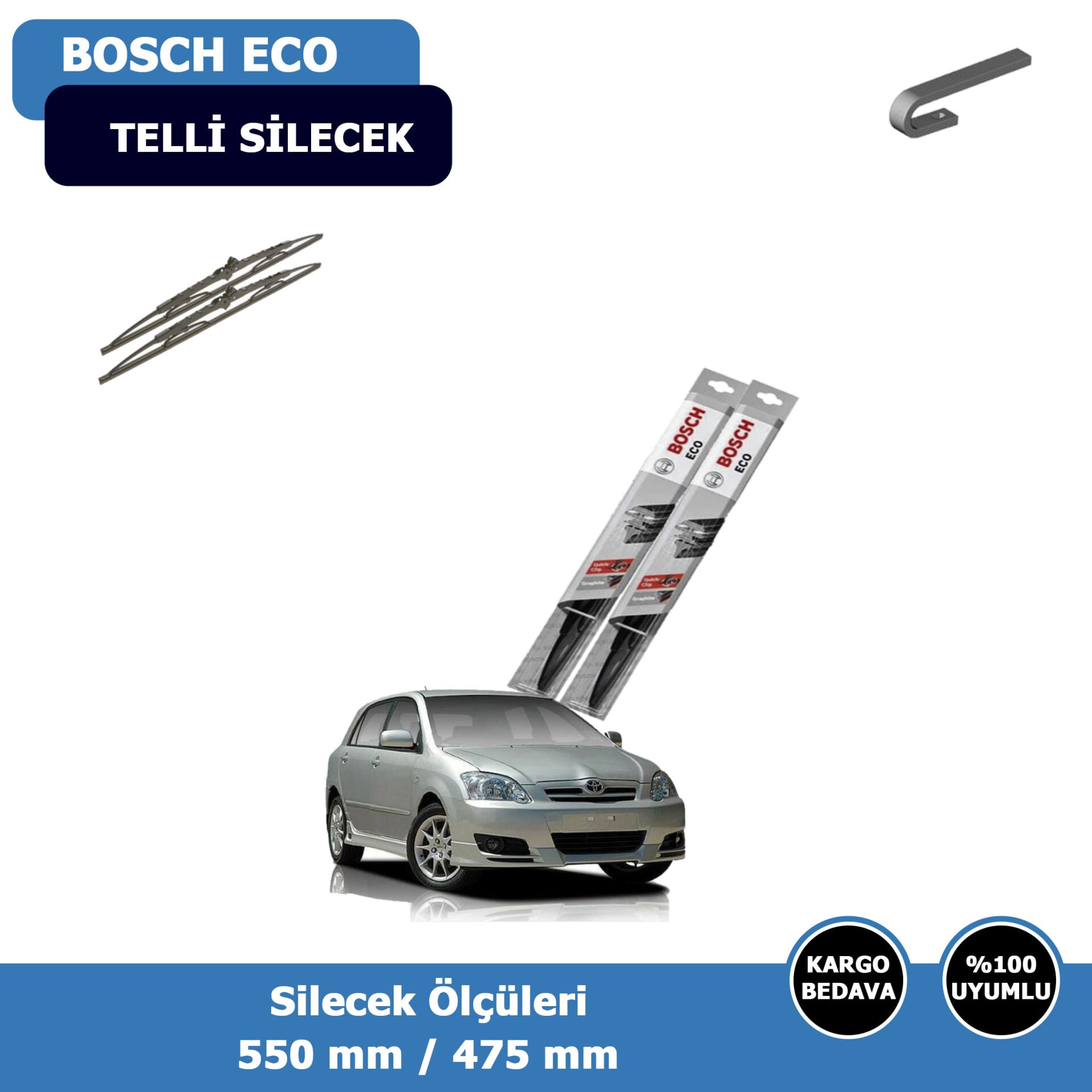 Toyota Corolla HB Ön Silecek Süpürgesi (2002-2007)Bosch Eco