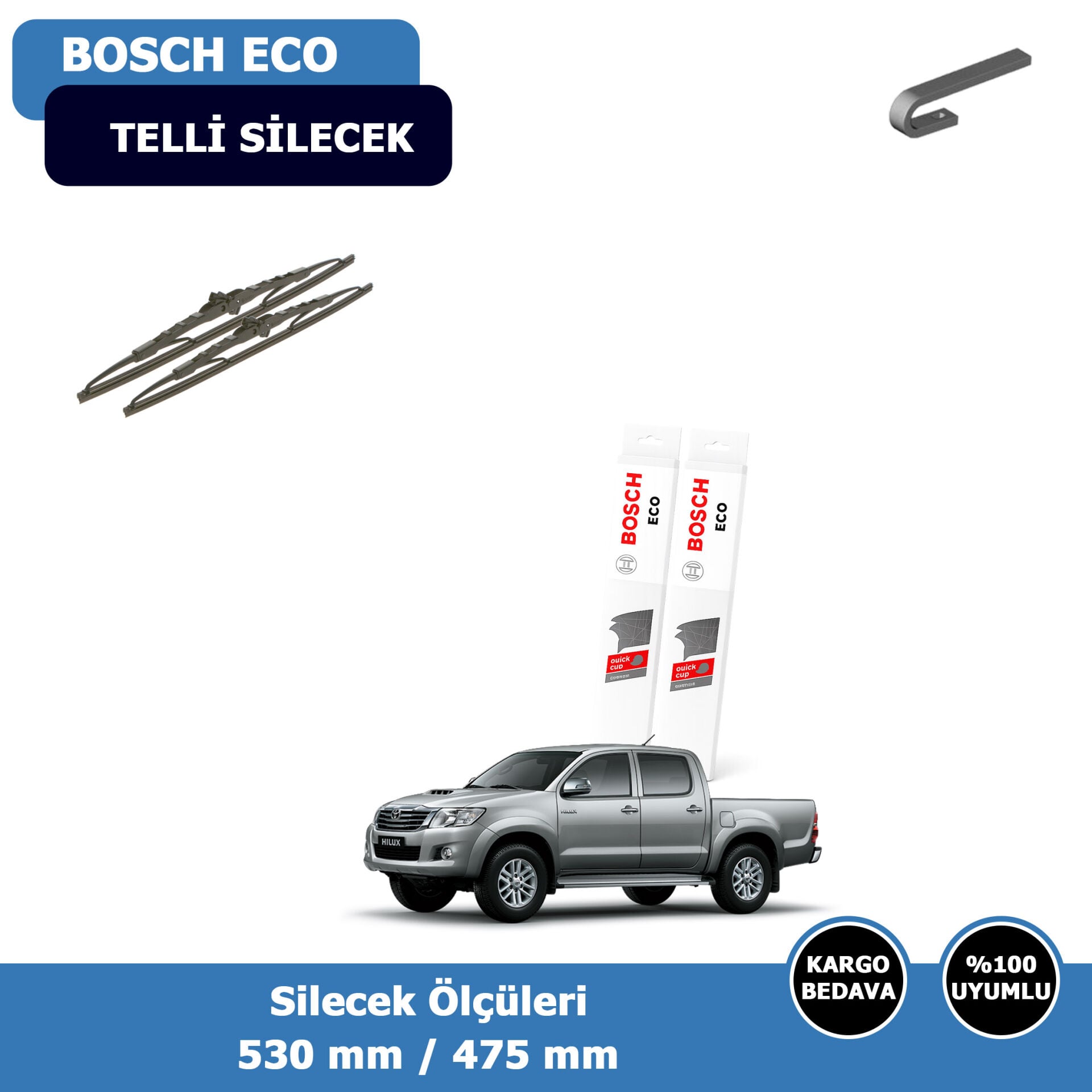 Toyota Hilux Ön Silecek Süpürgesi (2005-2015)Bosch Eco