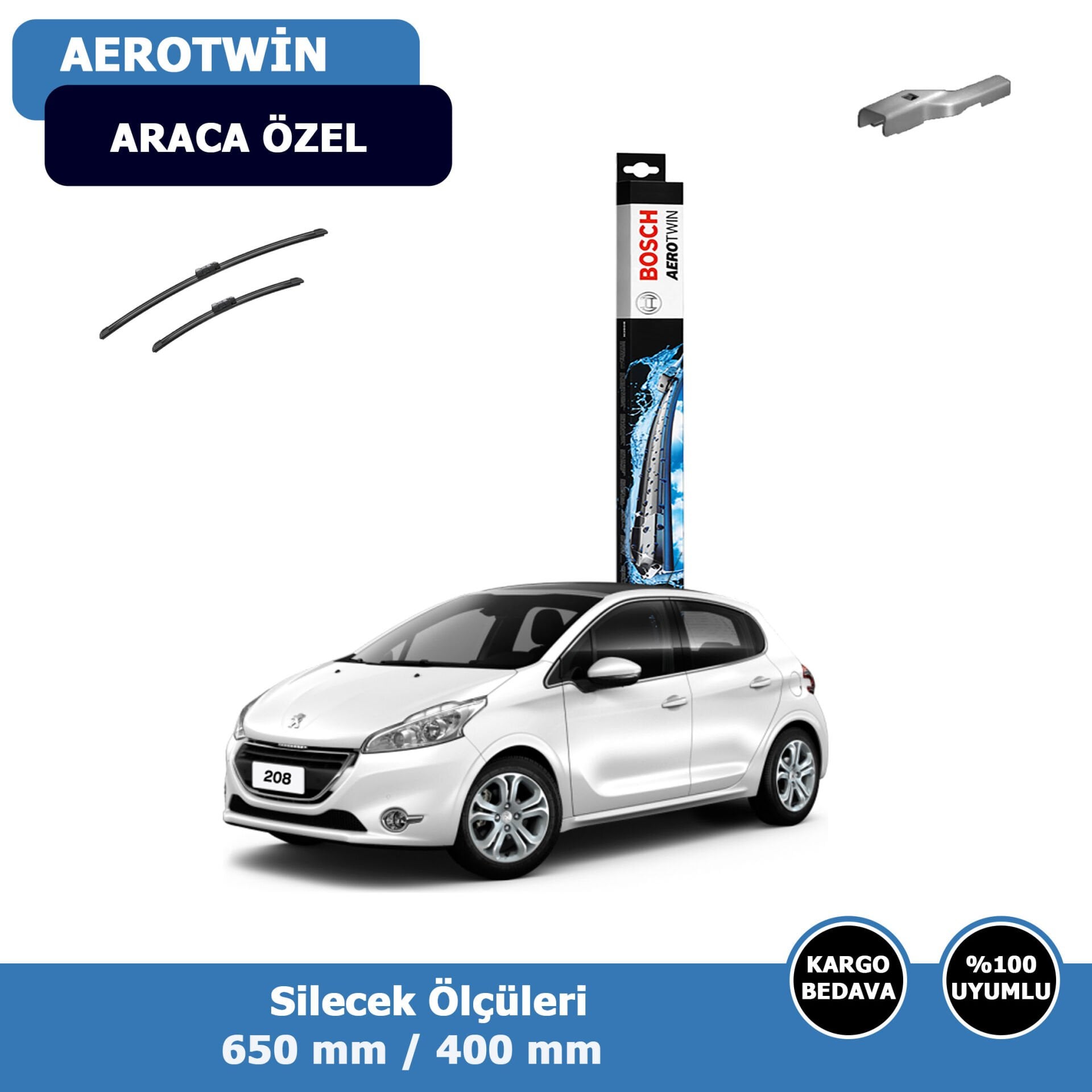 Peugeot 208 Ön Silecek Süpürgesi (2012-2020)Bosch Aerotwin